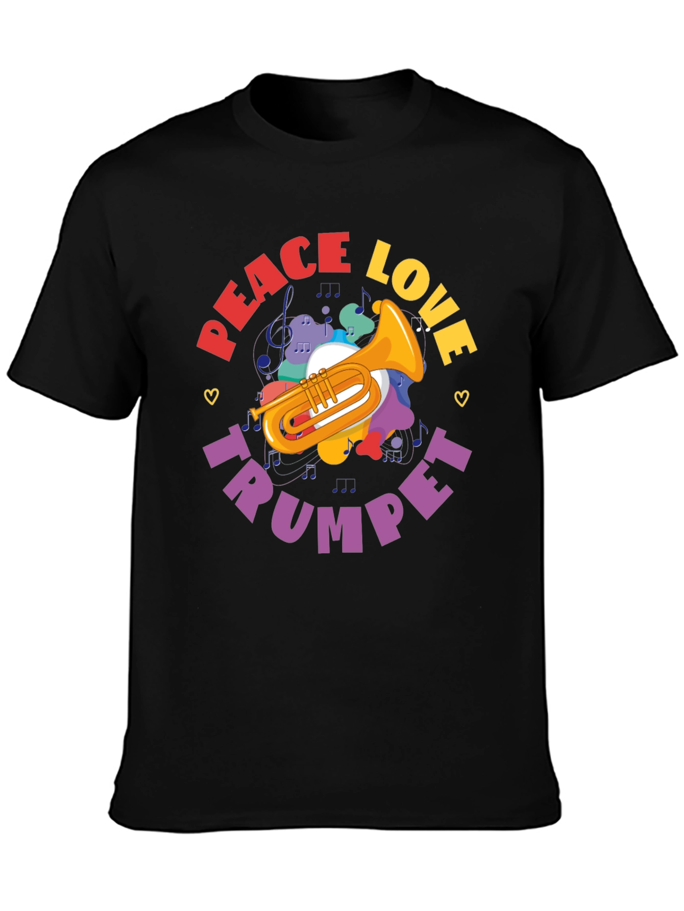 Peace Love Trumpet Graphic T-Shirt