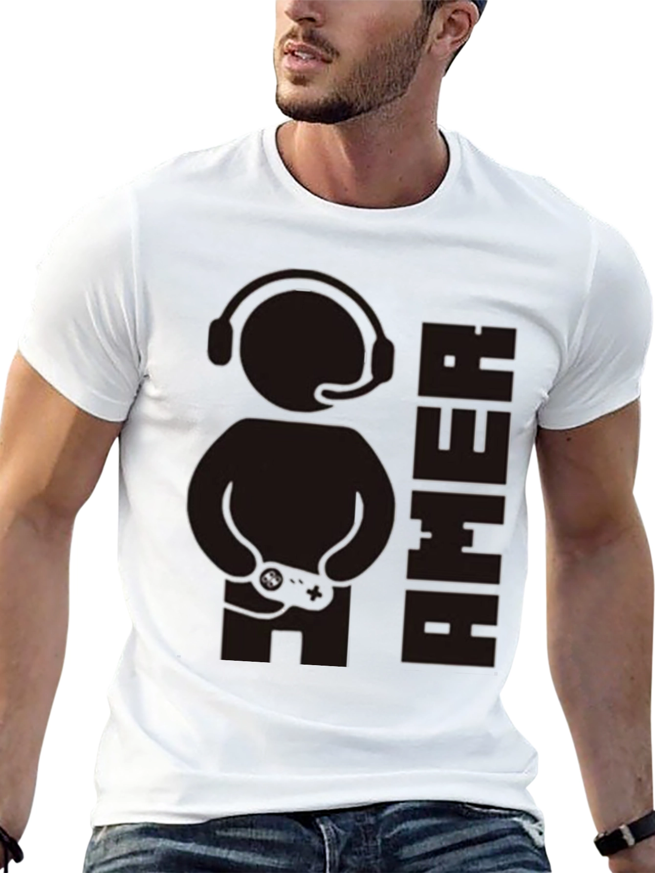 Gamer Graphic Tee - Black Cotton Blend