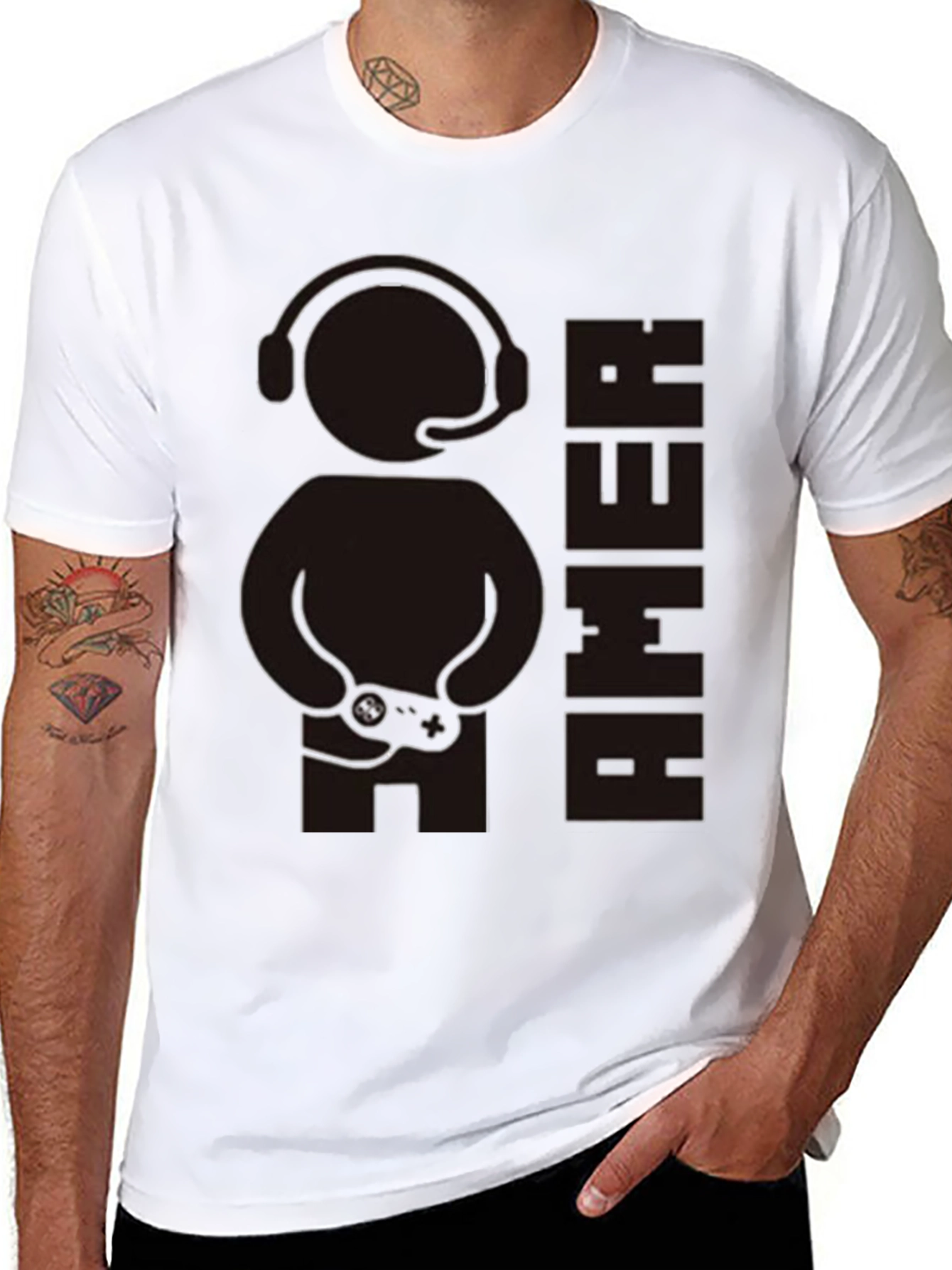 Gamer Graphic Tee - Black Cotton Blend
