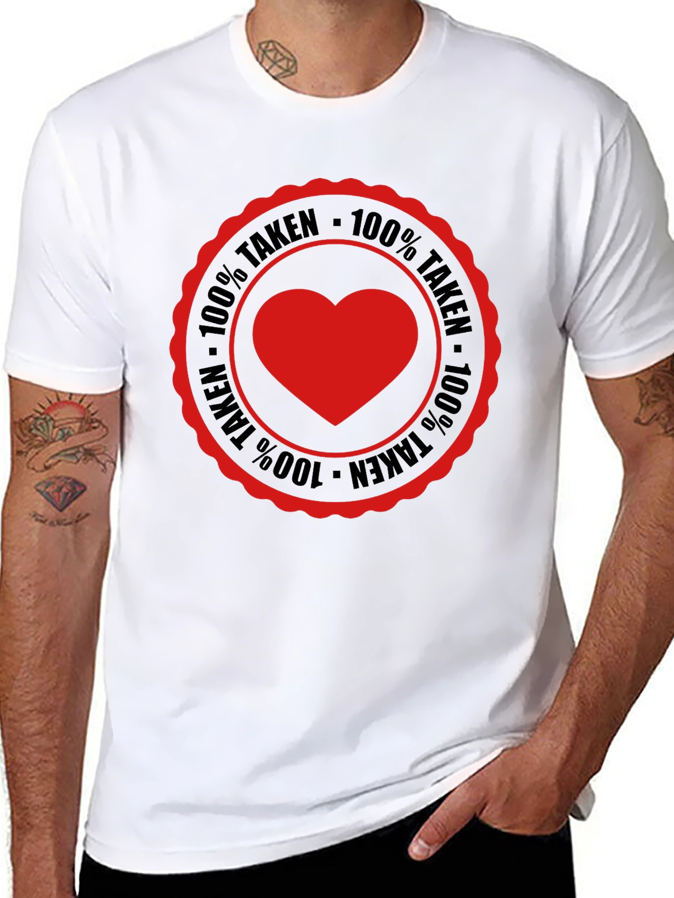 100% Taken Heart Tee - Romantic Graphic T-Shirt