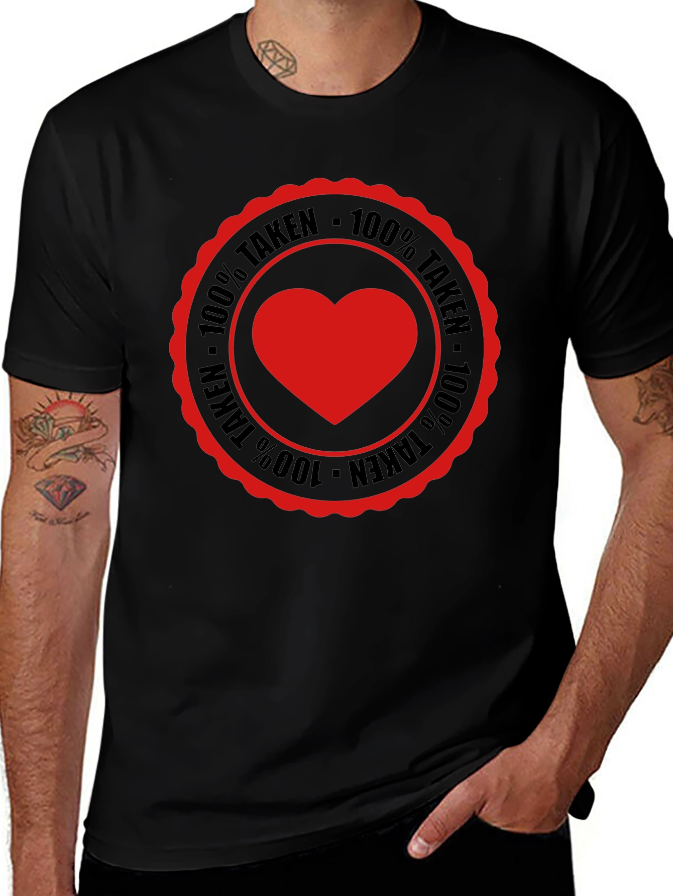 100% Taken Heart Tee - Romantic Graphic T-Shirt