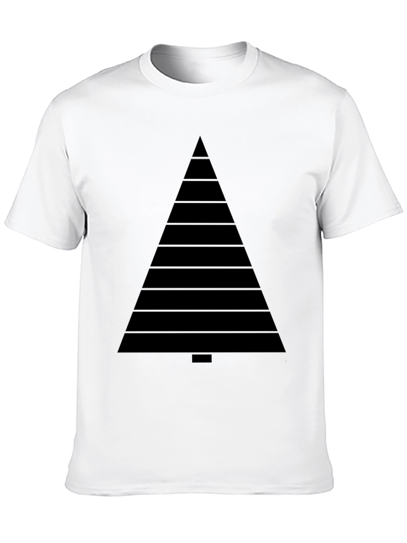 Modern Geometric Tree Black Tee