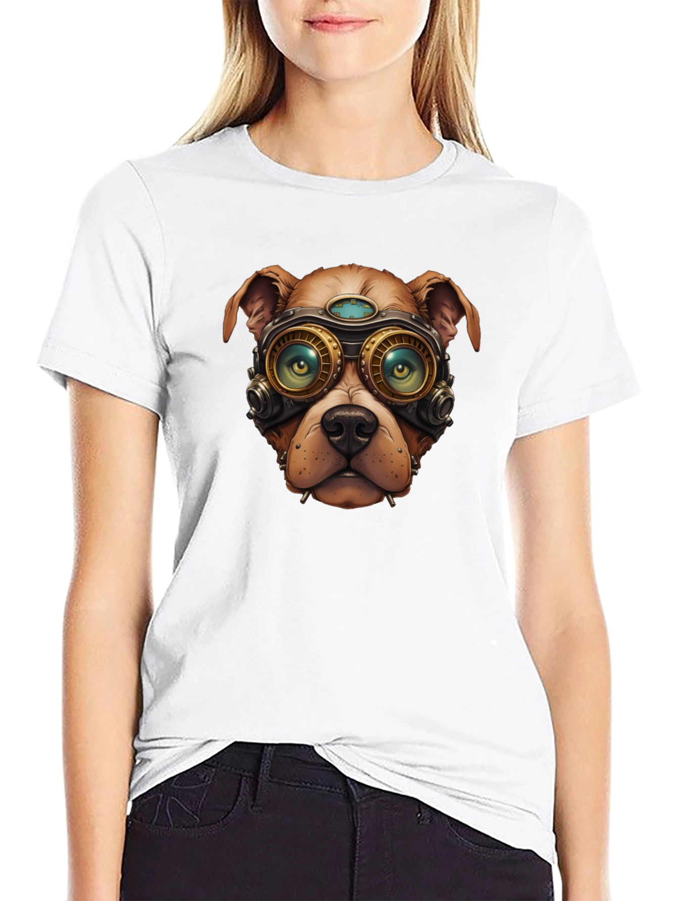 Steampunk Dog Graphic T-Shirt