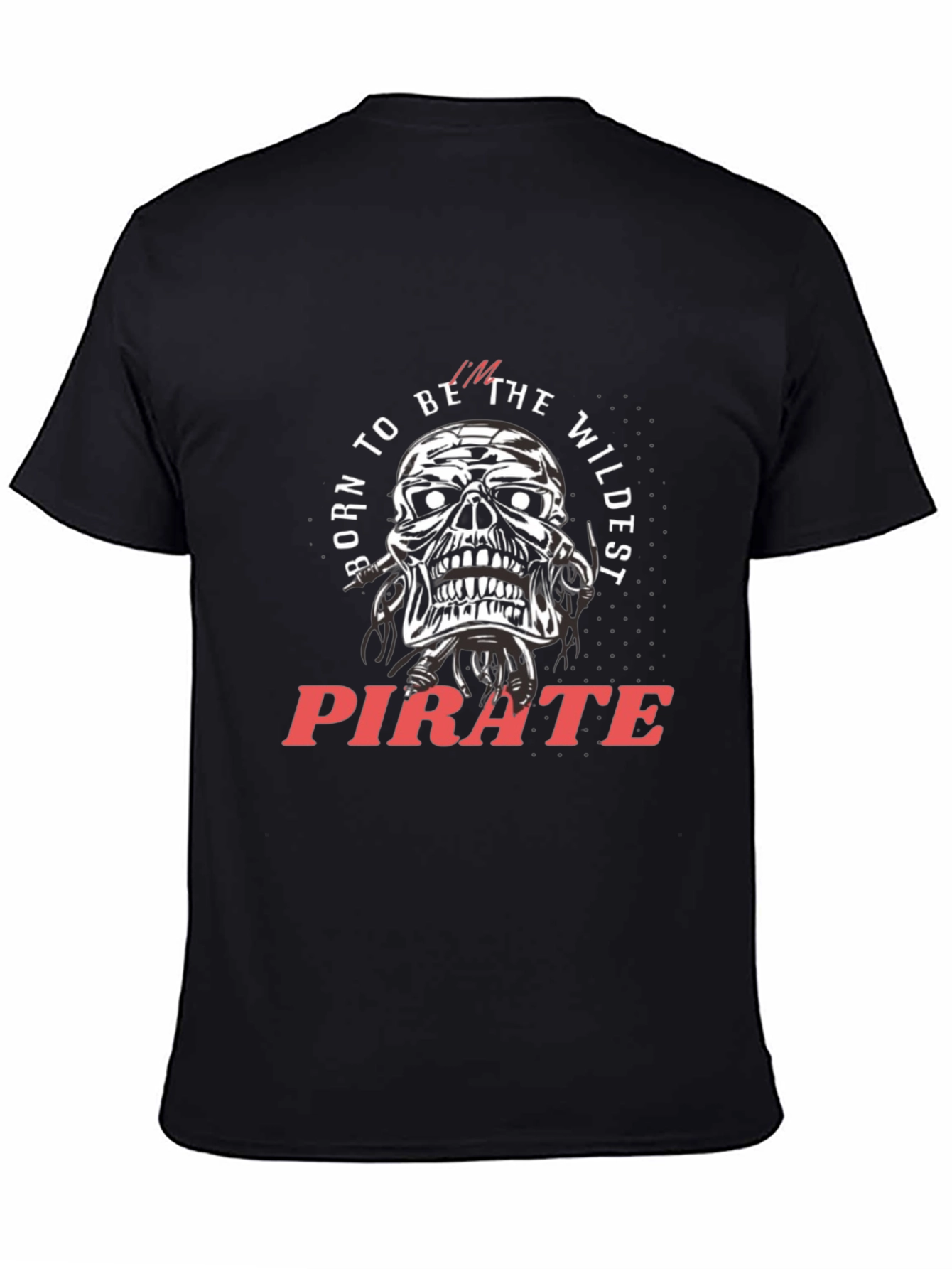 Wildest Pirate Skull Graphic Tee - Mens Black T-Shirt