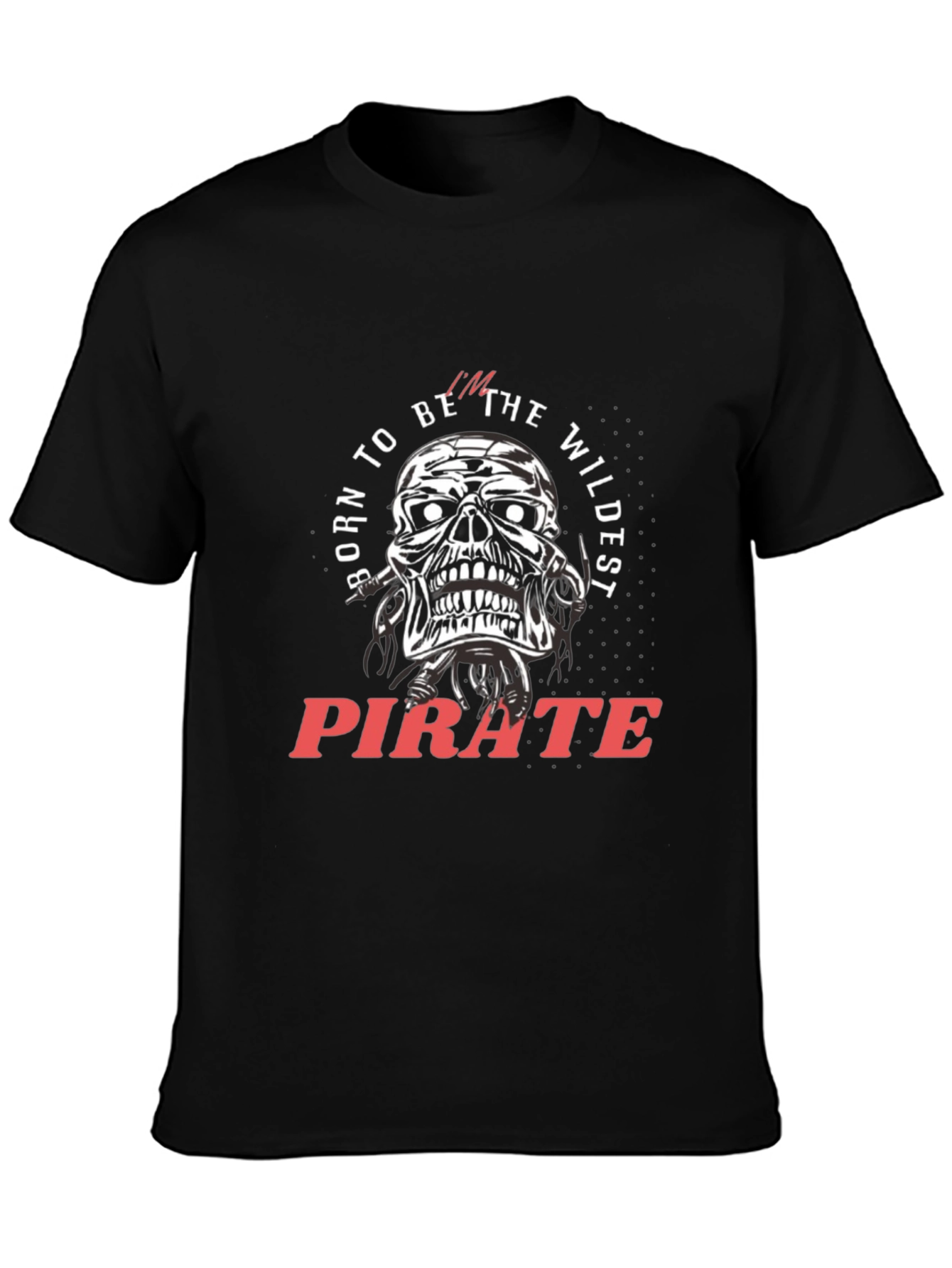 Wildest Pirate Skull Graphic Tee - Mens Black T-Shirt