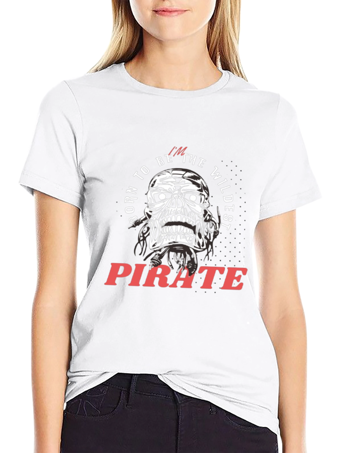 Wildest Pirate Skull Graphic Tee - Mens Black T-Shirt