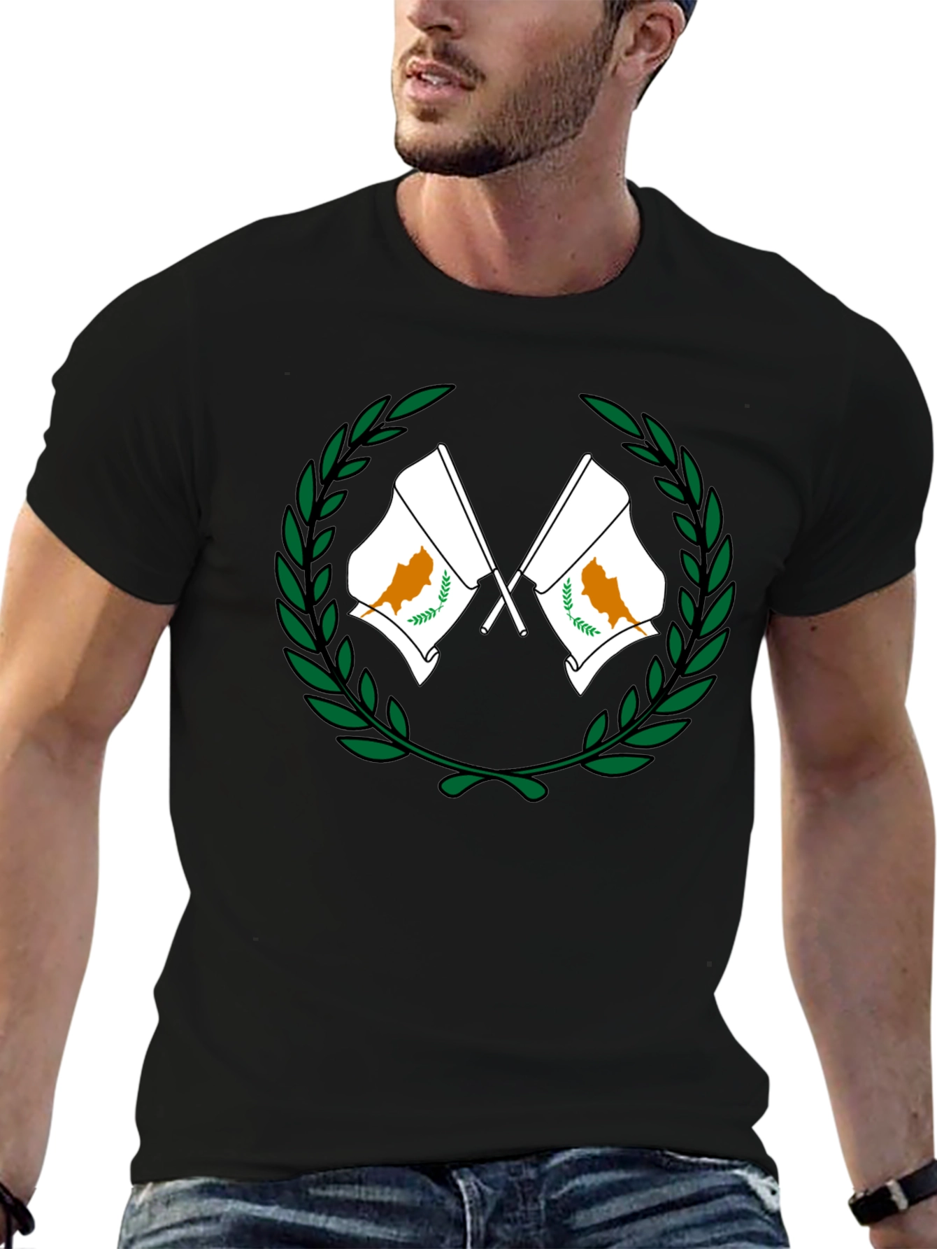 Cyprus Flag Wreath Graphic T-Shirt