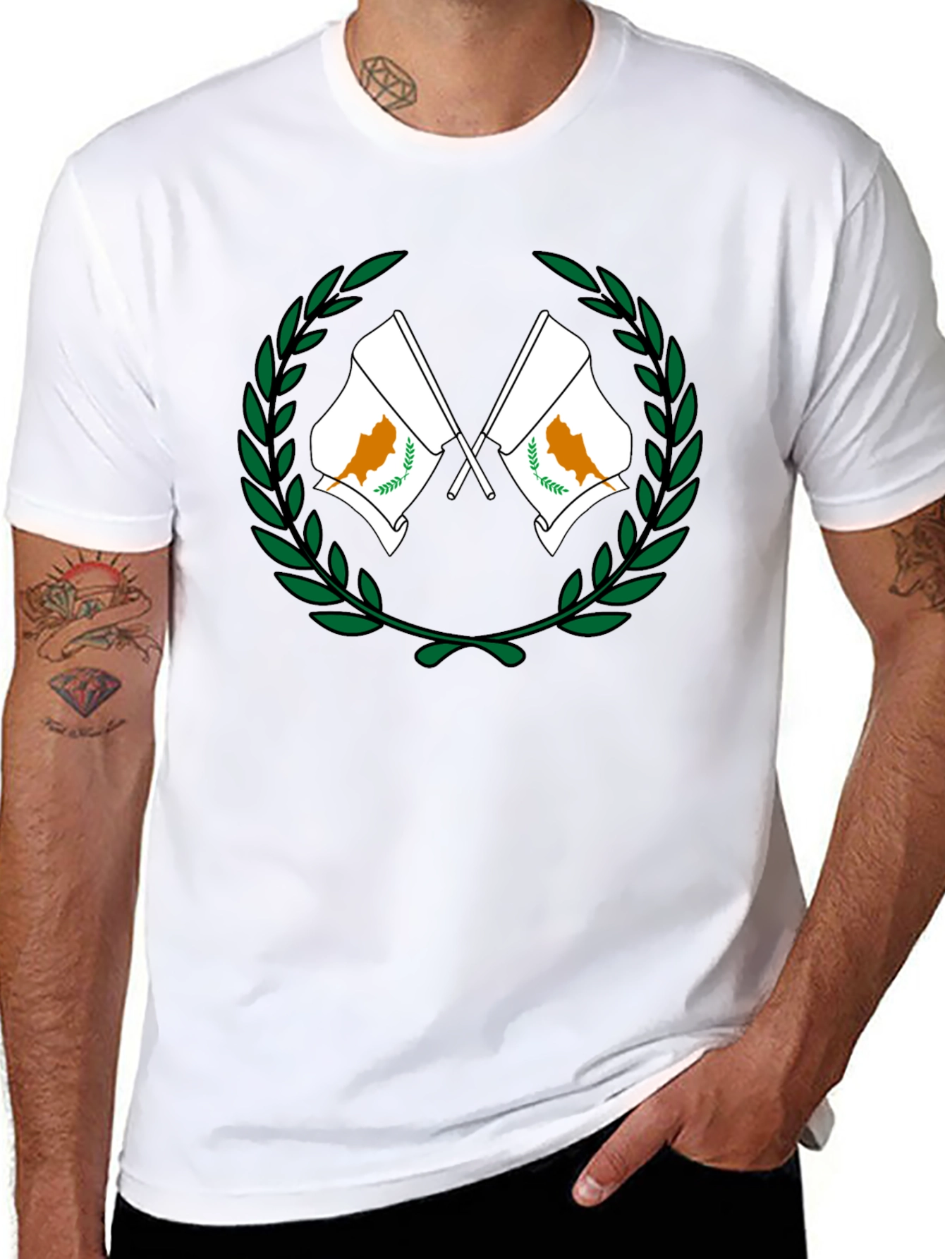 Cyprus Flag Wreath Graphic T-Shirt