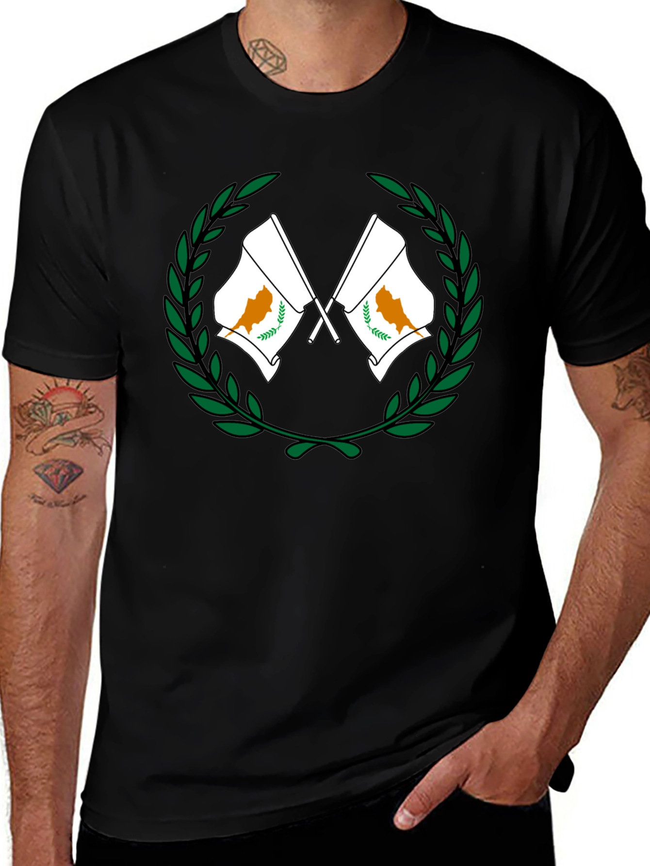 Cyprus Flag Wreath Graphic T-Shirt