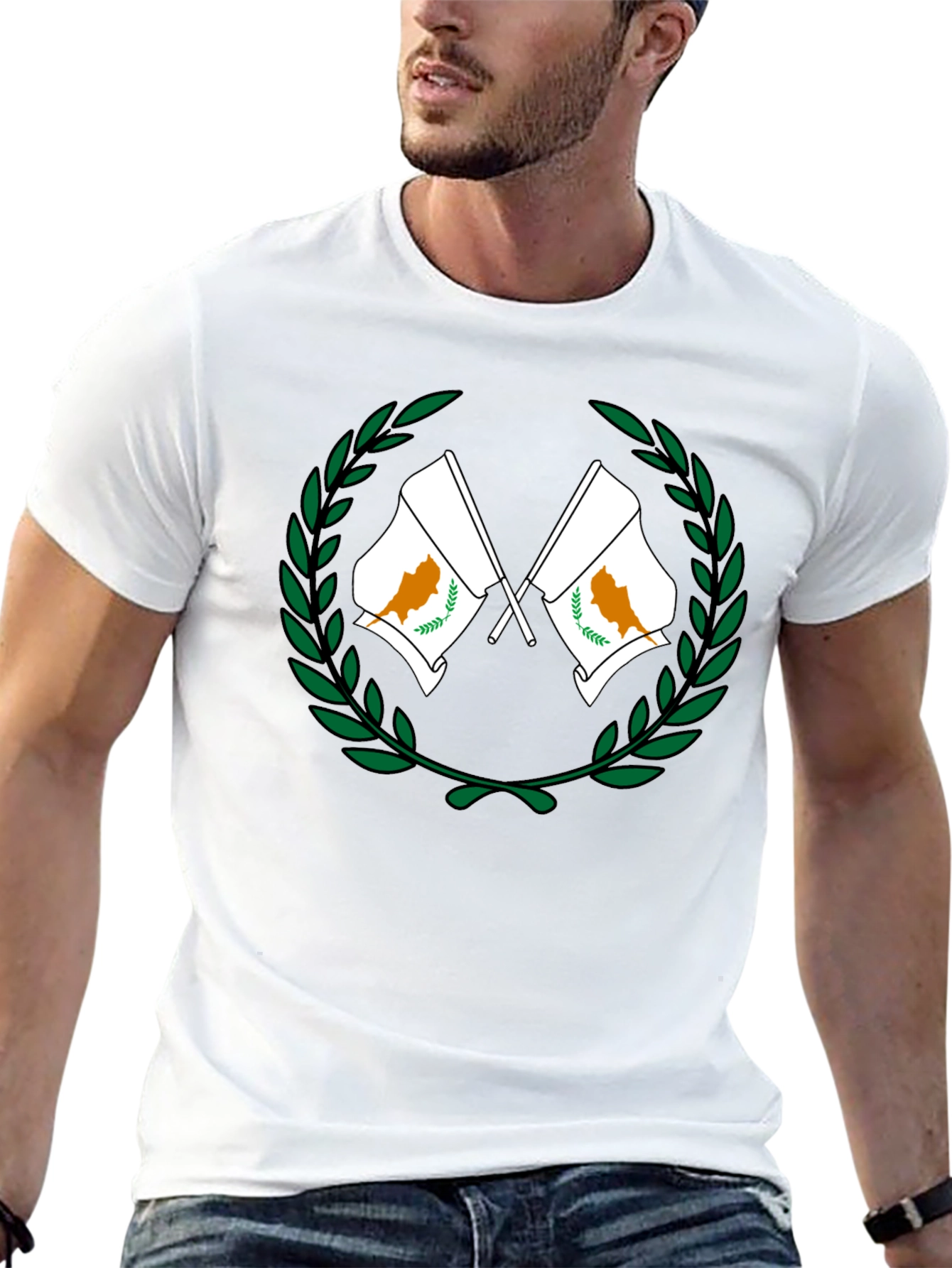 Cyprus Flag Wreath Graphic T-Shirt