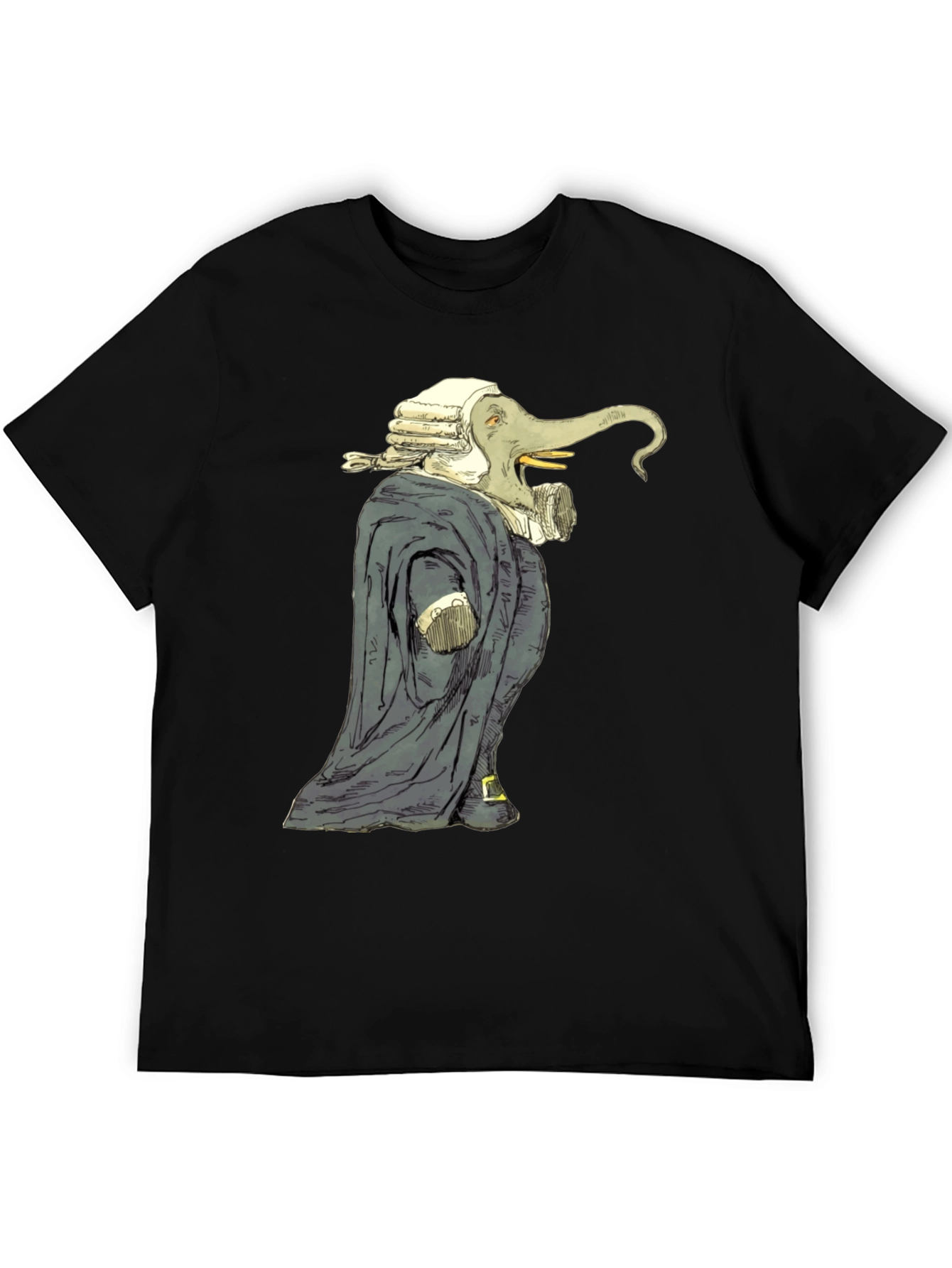 Elephant Judge Graphic Black T-Shirt