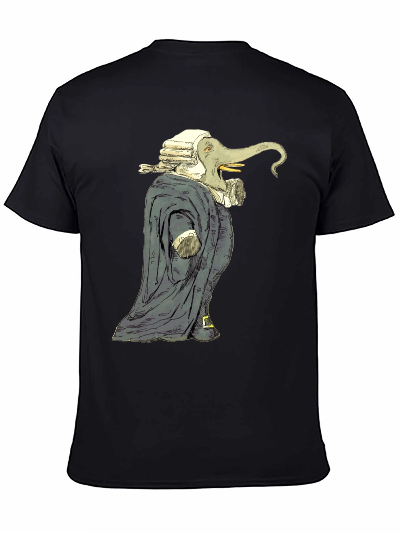 Elephant Judge Graphic Black T-Shirt