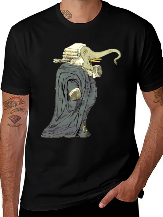 Elephant Judge Graphic Black T-Shirt