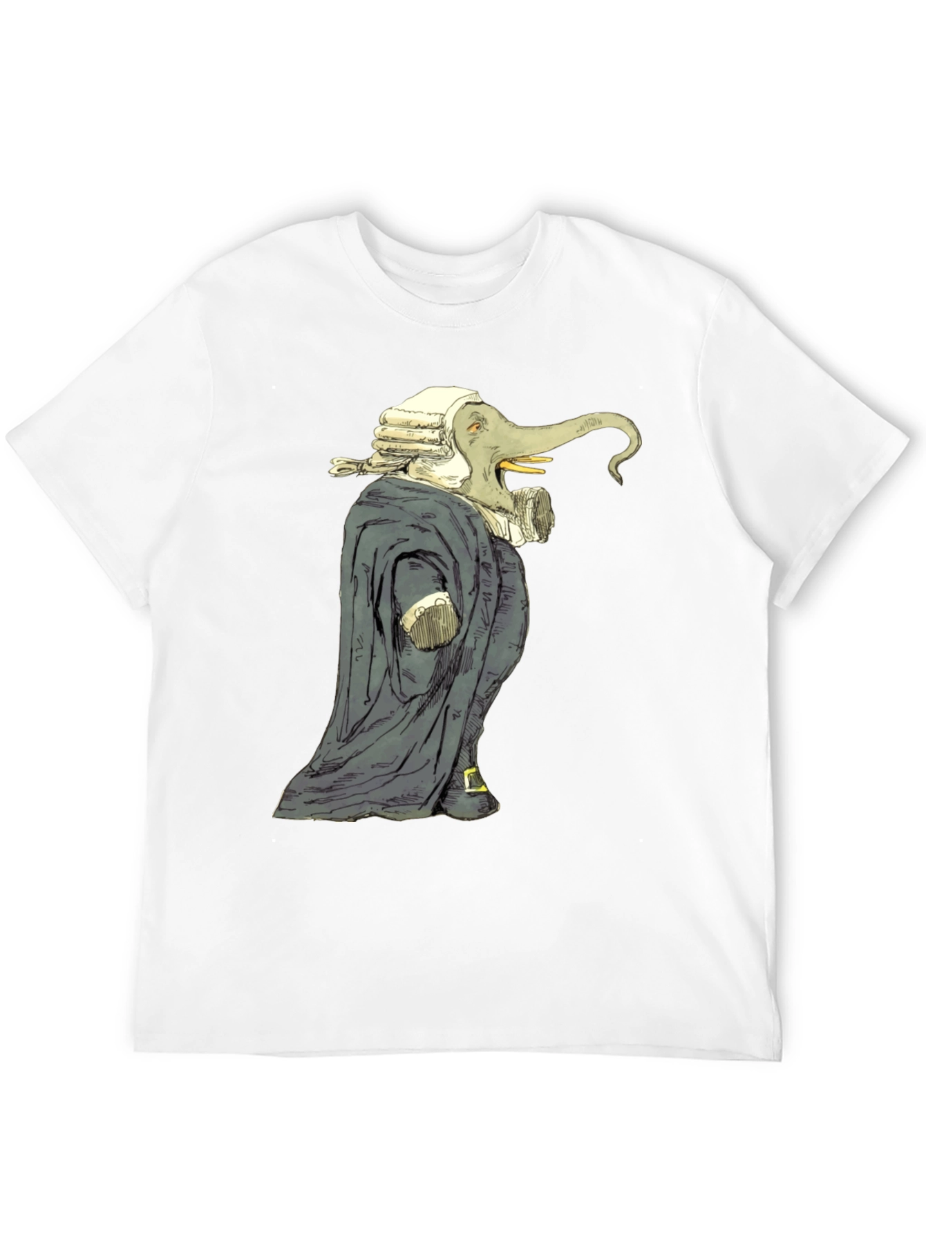 Elephant Judge Graphic Black T-Shirt