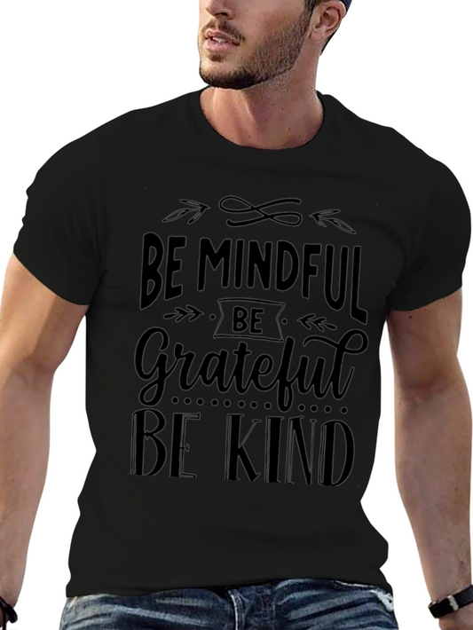Mindful Grateful Kind Black Graphic Tee