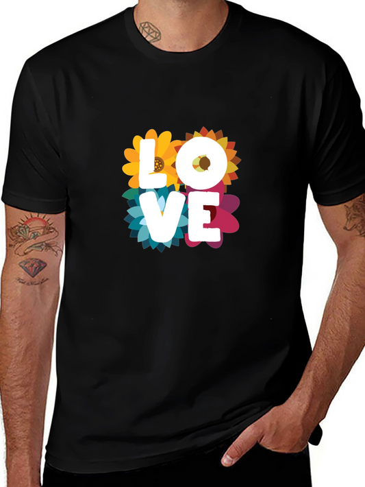 Floral Love Graphic T-Shirt - Black