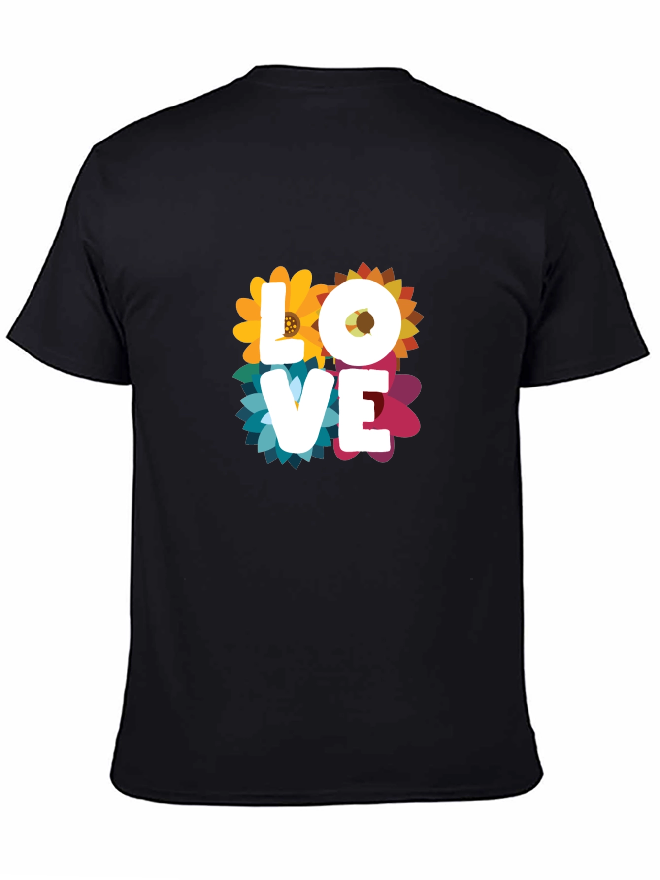 Floral Love Graphic T-Shirt - Black