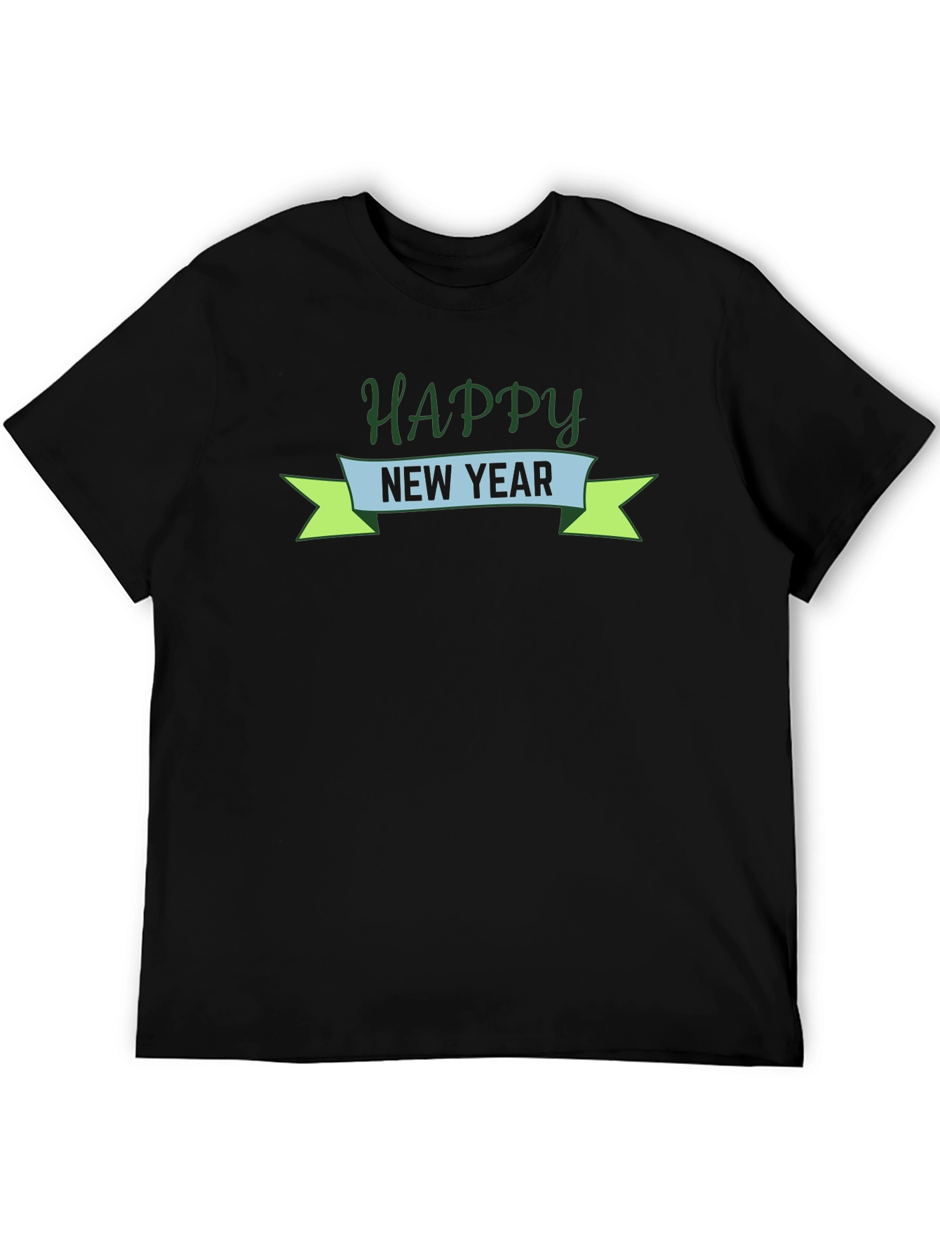 Happy New Year Graphic Tee - Black