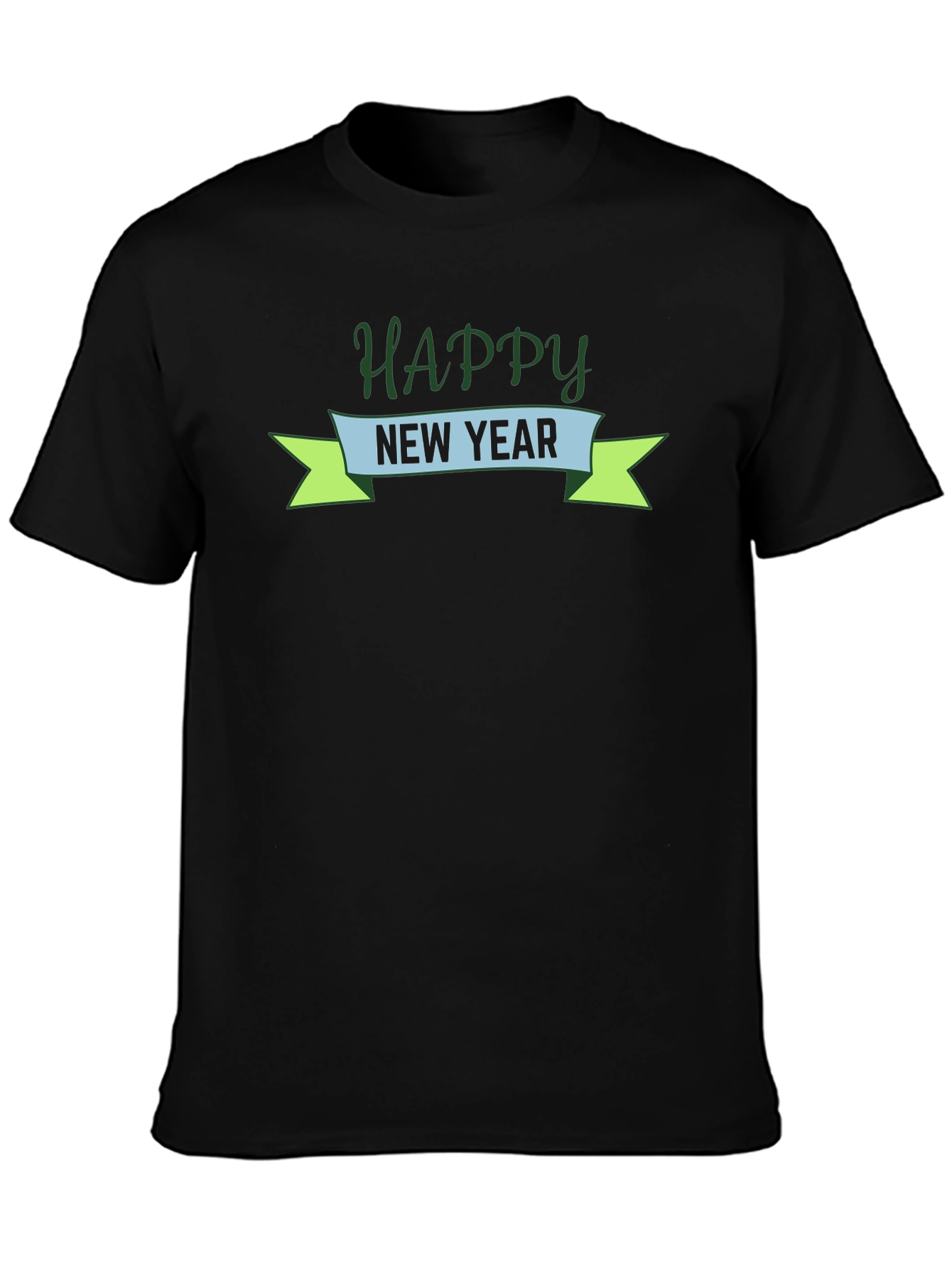 Happy New Year Graphic Tee - Black