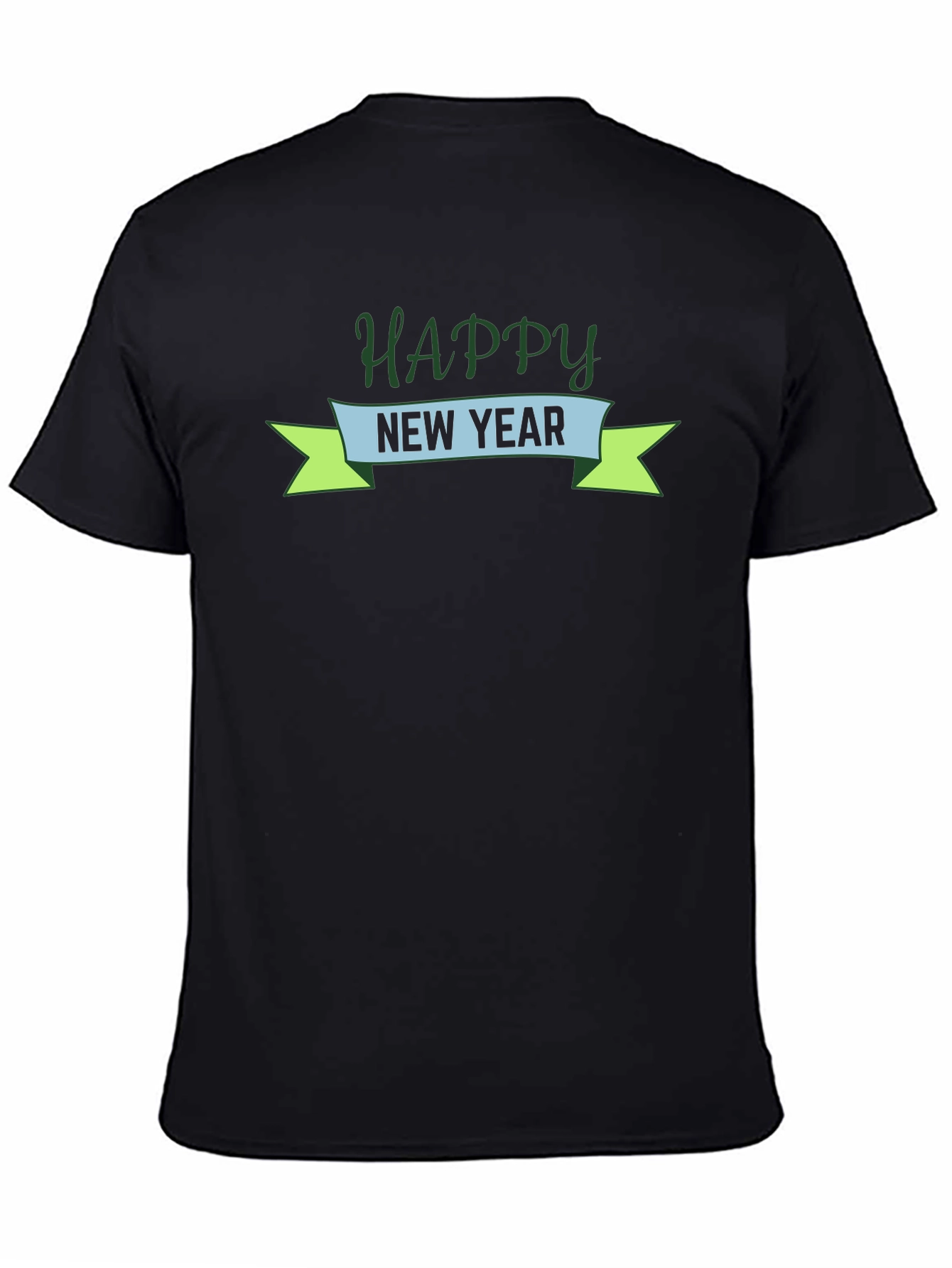 Happy New Year Graphic Tee - Black