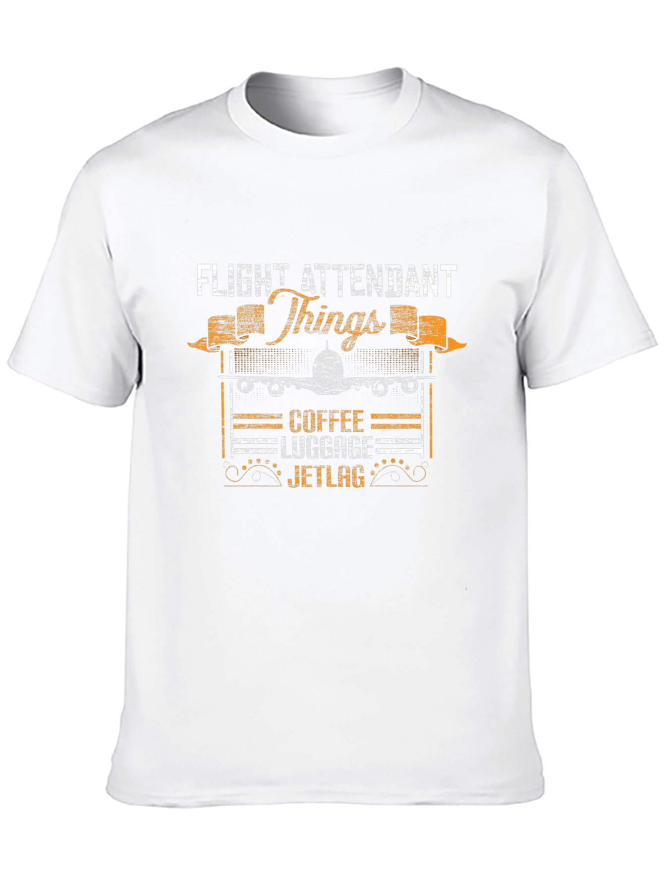 Flight Attendant T-Shirt - Coffee Luggage Jetlag Design