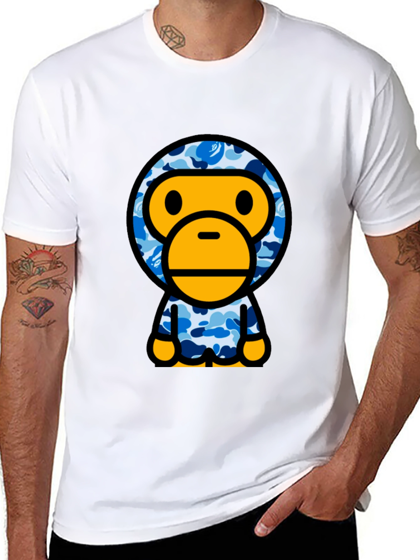 Bathing Ape Camo Monkey Graphic T-Shirt
