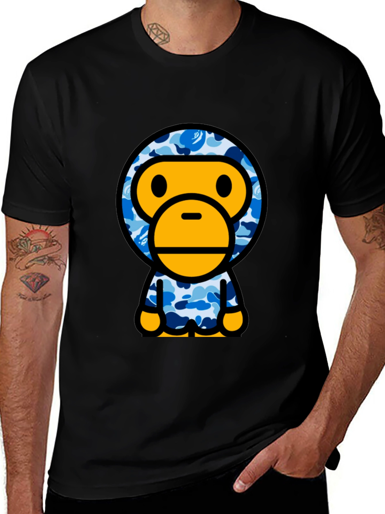 Bathing Ape Camo Monkey Graphic T-Shirt