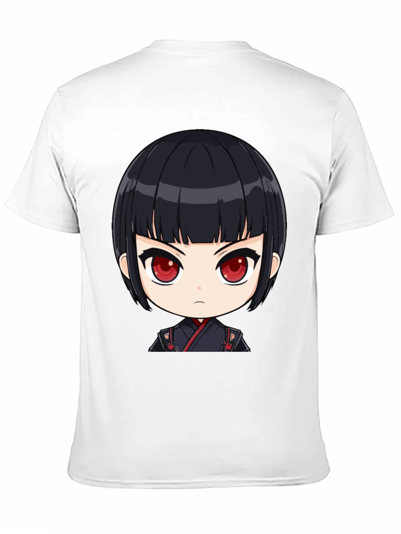 Anime Girl Graphic Print Black T-Shirt