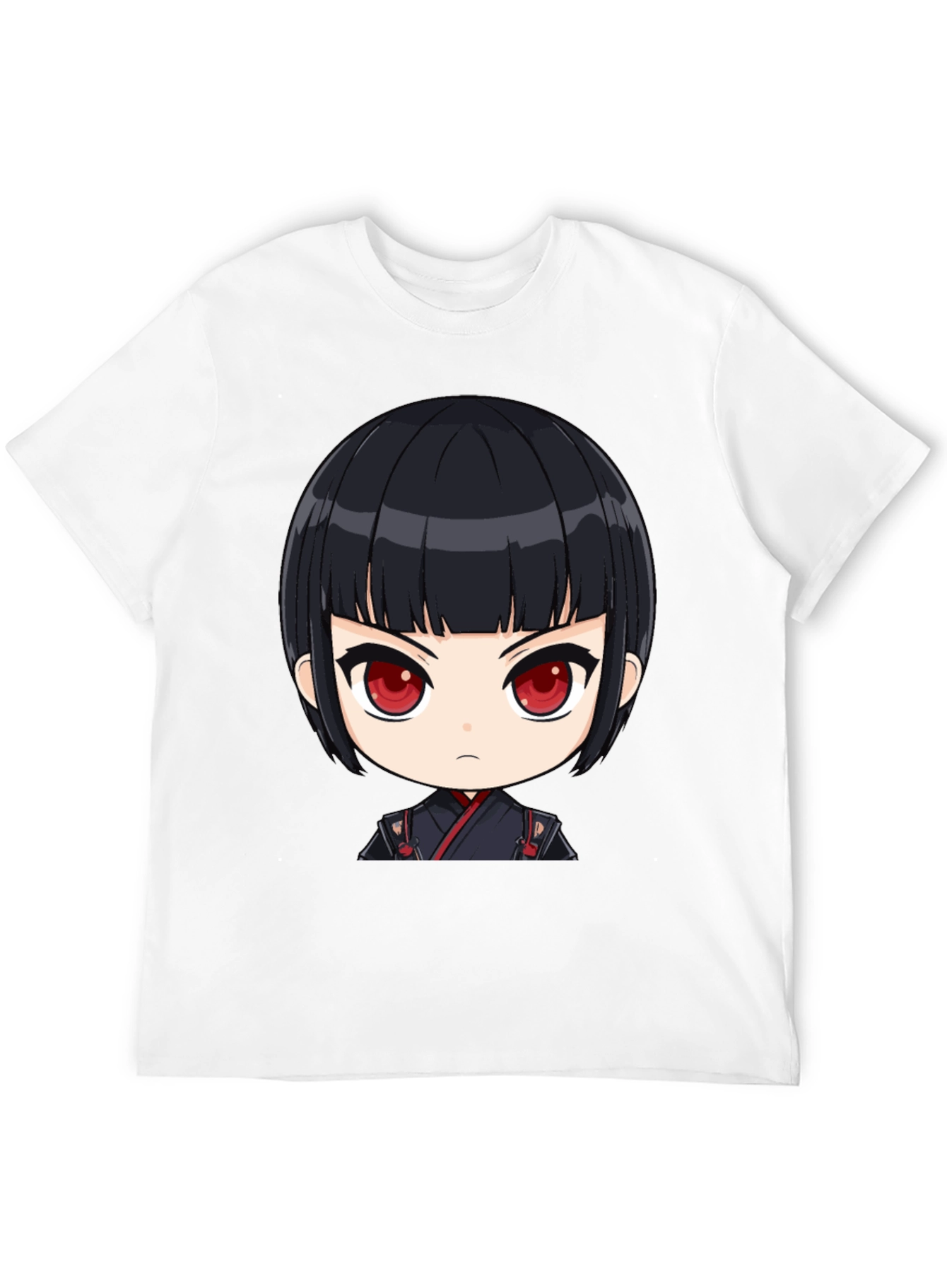 Anime Girl Graphic Print Black T-Shirt