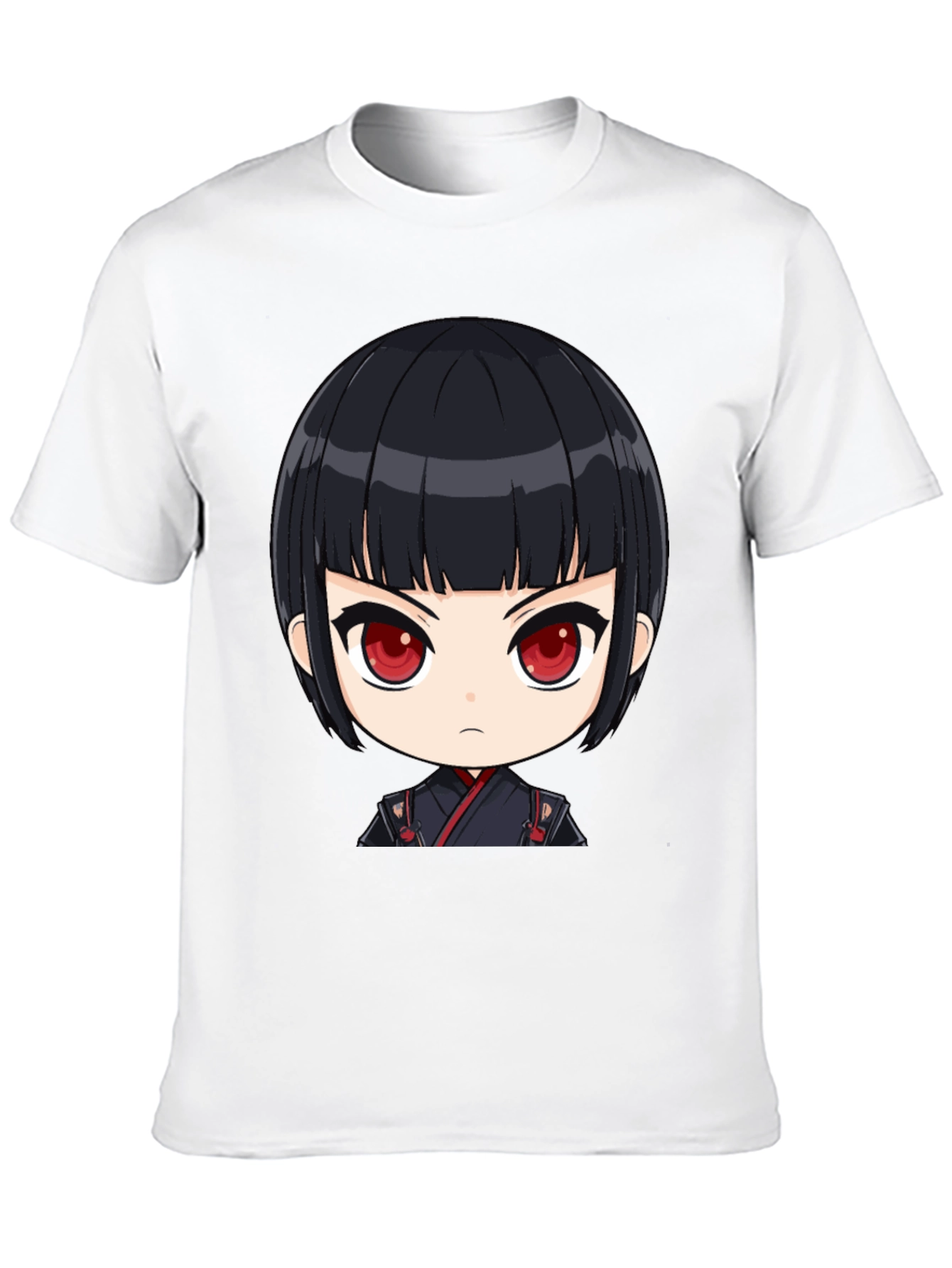 Anime Girl Graphic Print Black T-Shirt