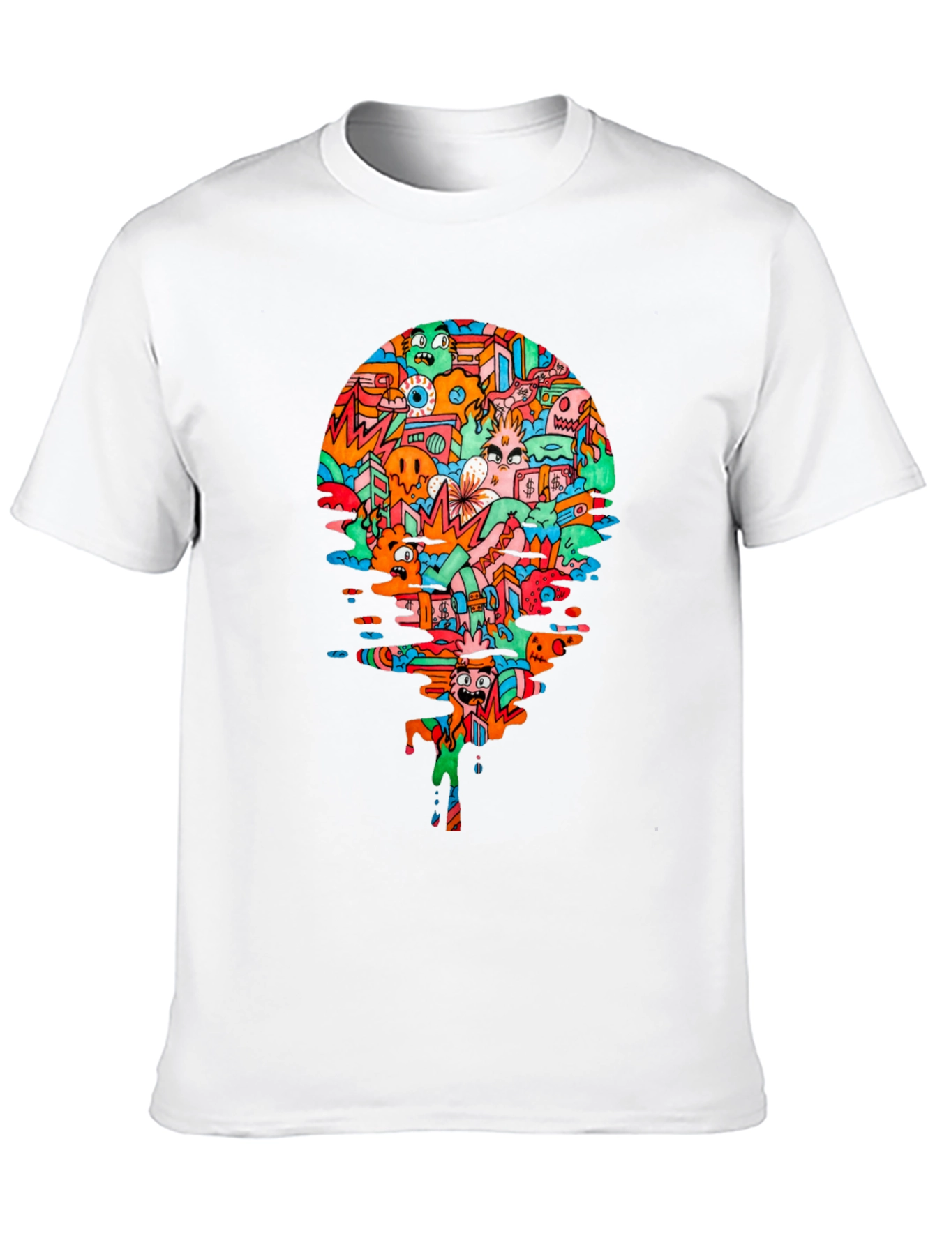 Abstract Doodle Art Black T-Shirt