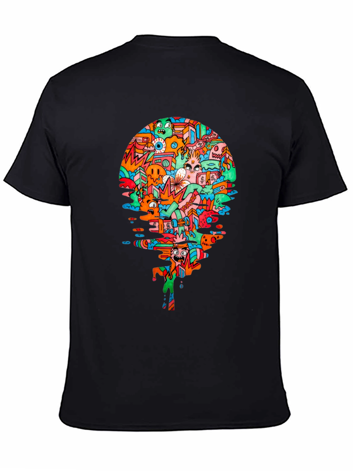 Abstract Doodle Art Black T-Shirt