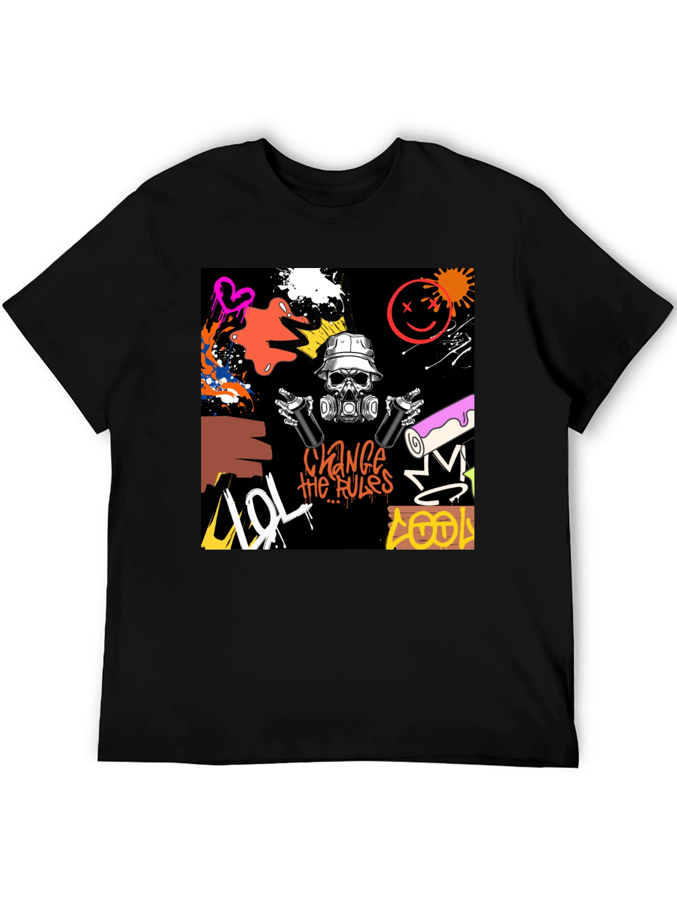 Edgy Streetwear Graffiti Art T-Shirt