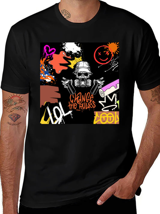 Edgy Streetwear Graffiti Art T-Shirt