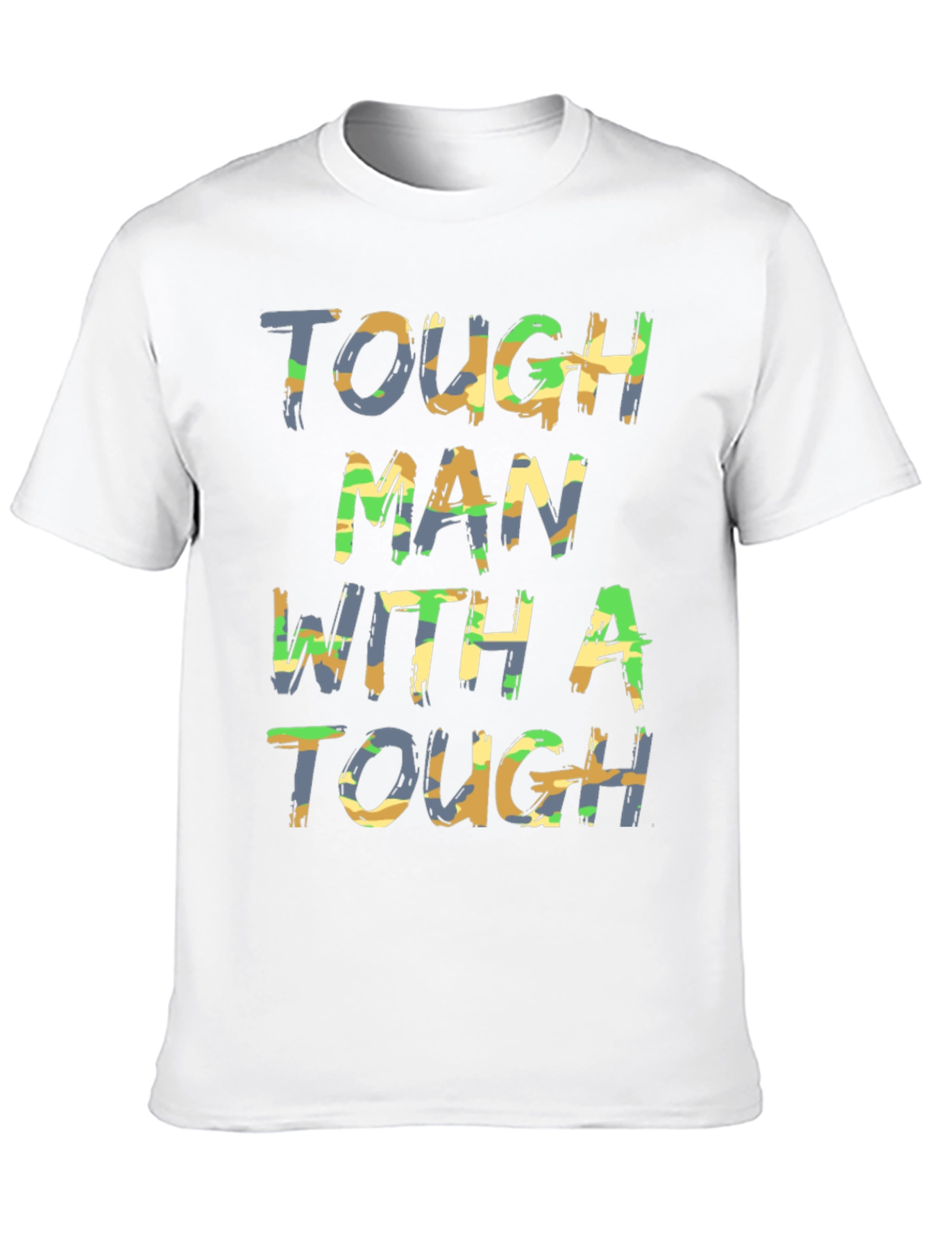 Tough Man Camo Print Graphic Tee