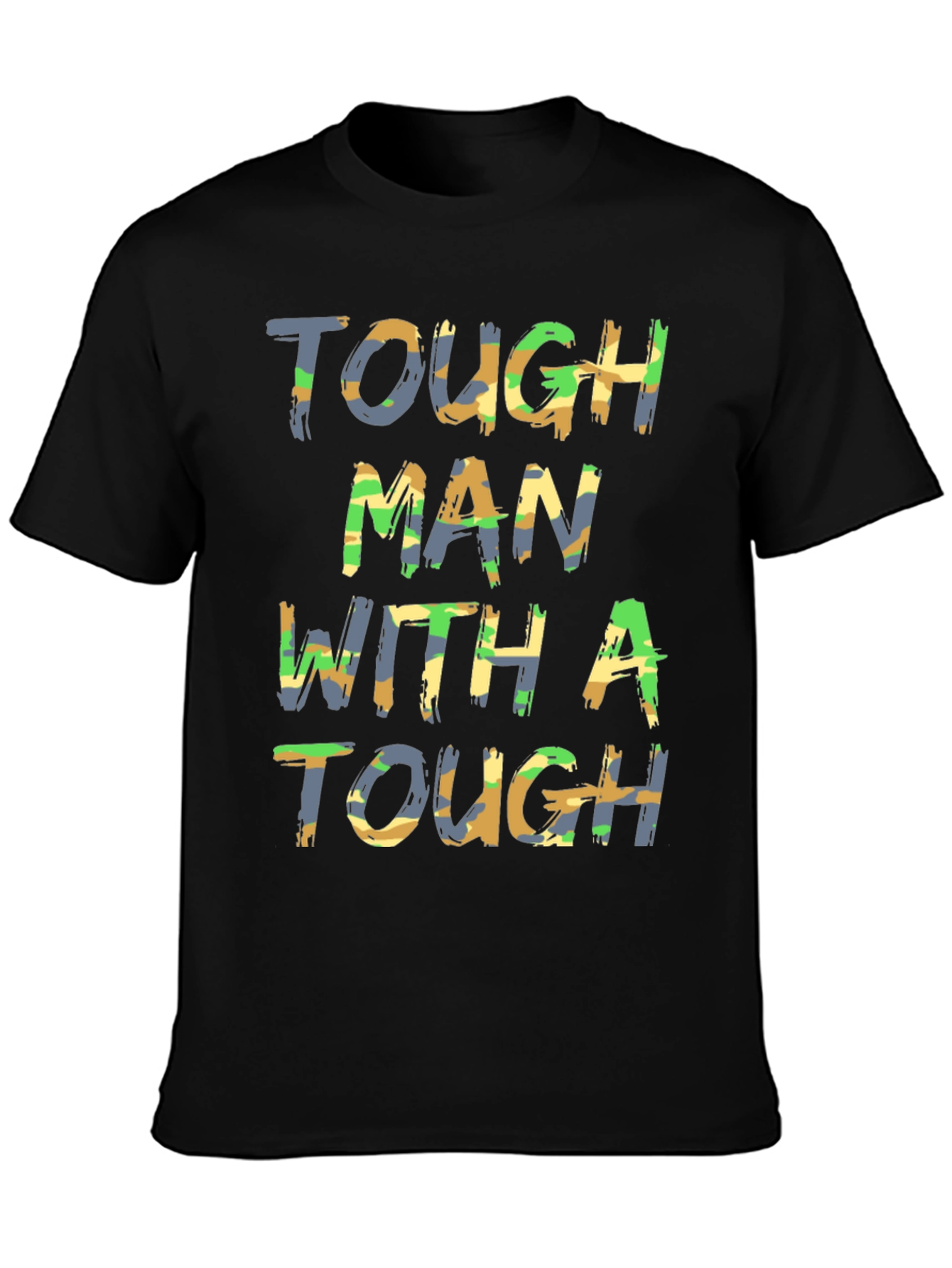 Tough Man Camo Print Graphic Tee