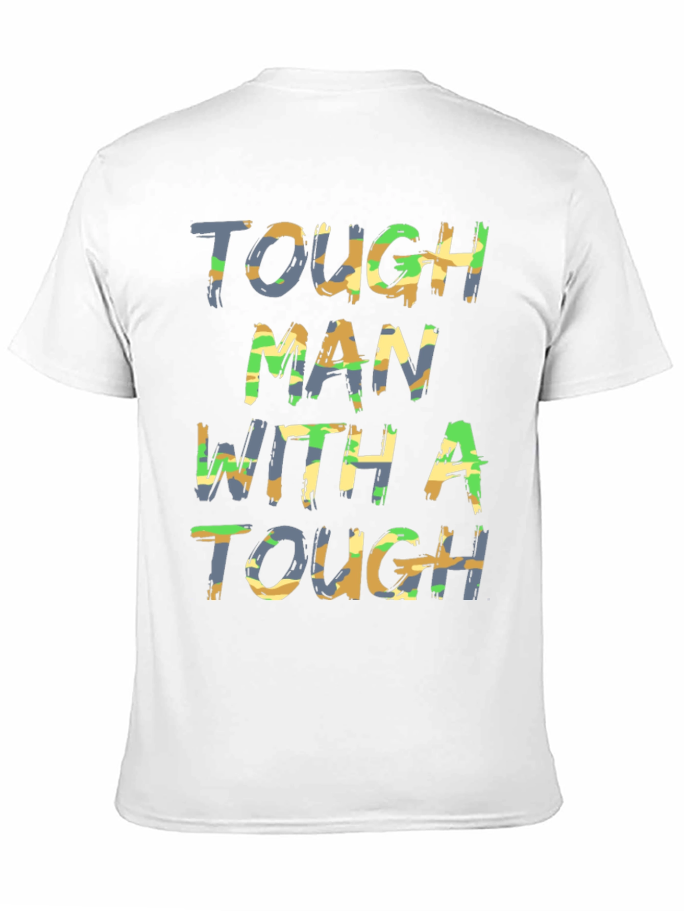 Tough Man Camo Print Graphic Tee