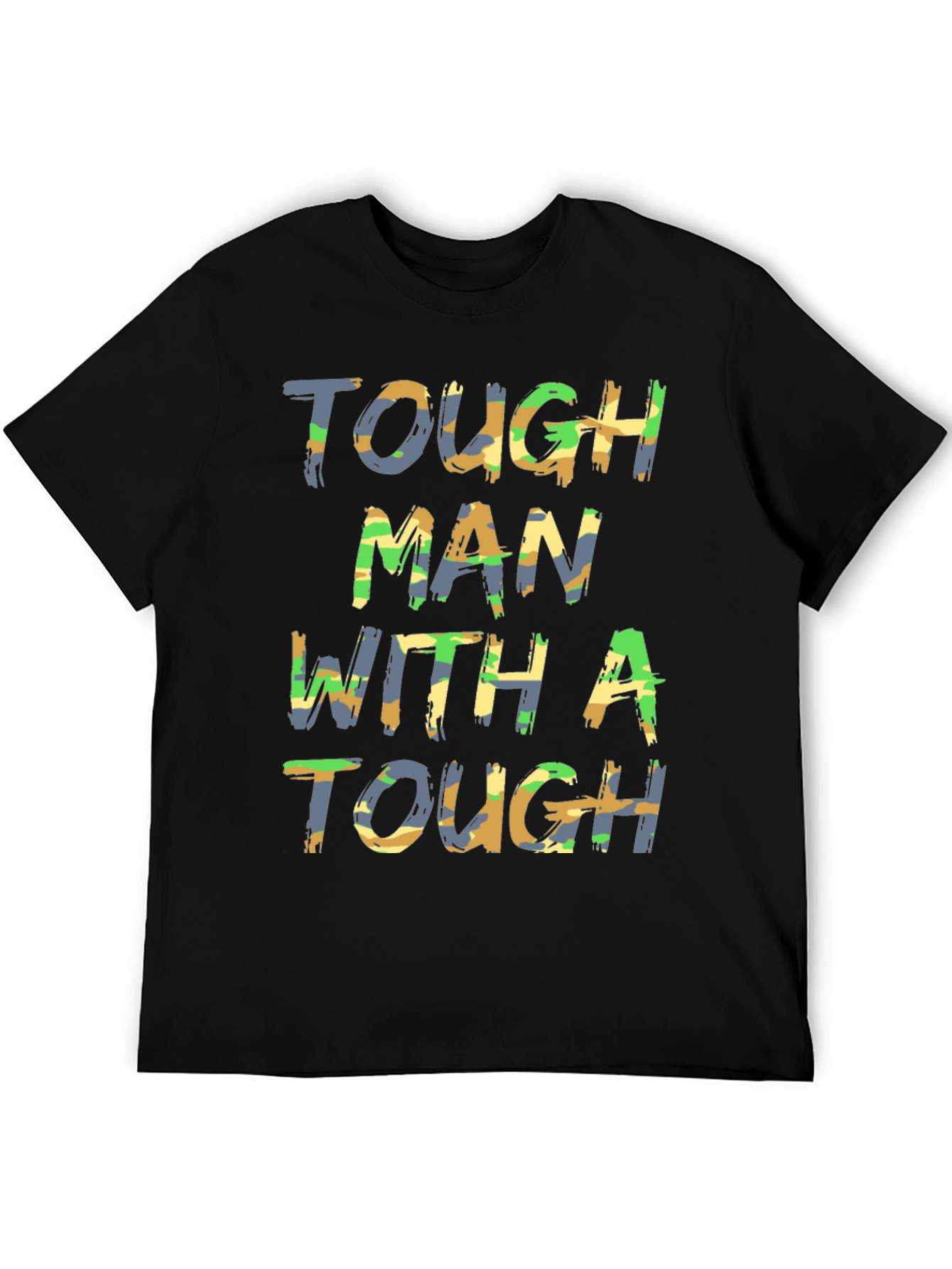 Tough Man Camo Print Graphic Tee