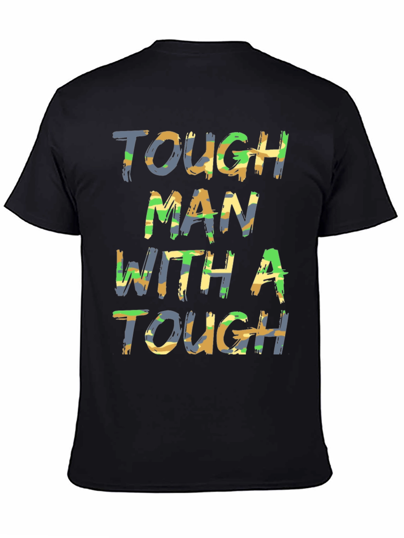 Tough Man Camo Print Graphic Tee