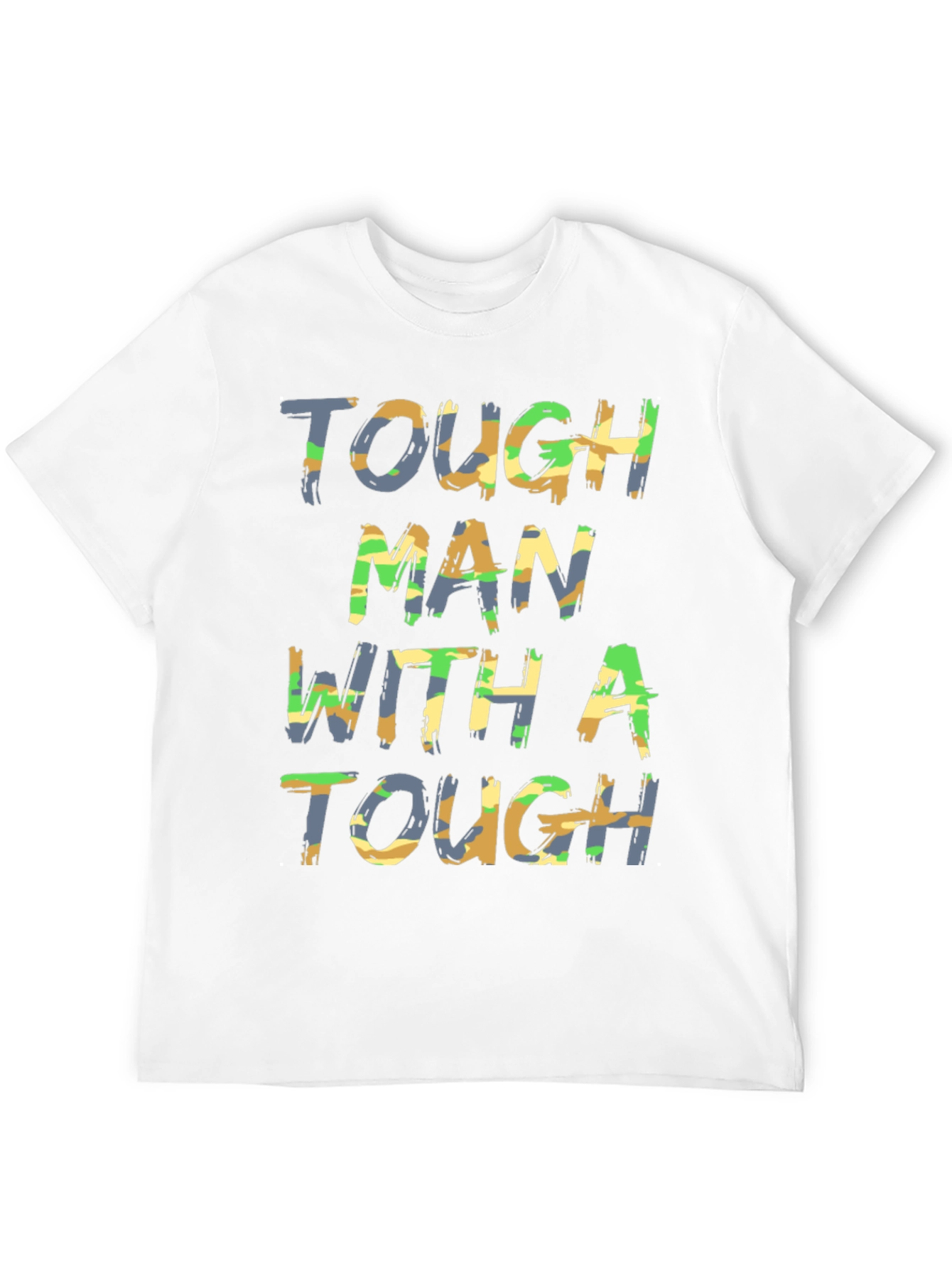 Tough Man Camo Print Graphic Tee