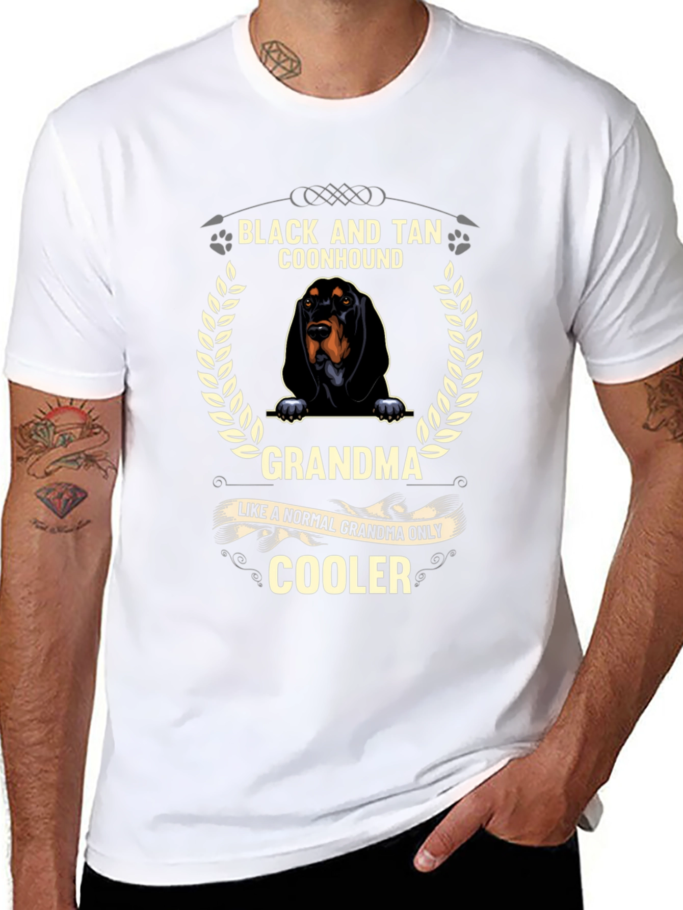 Black and Tan Coonhound Grandma T-Shirt