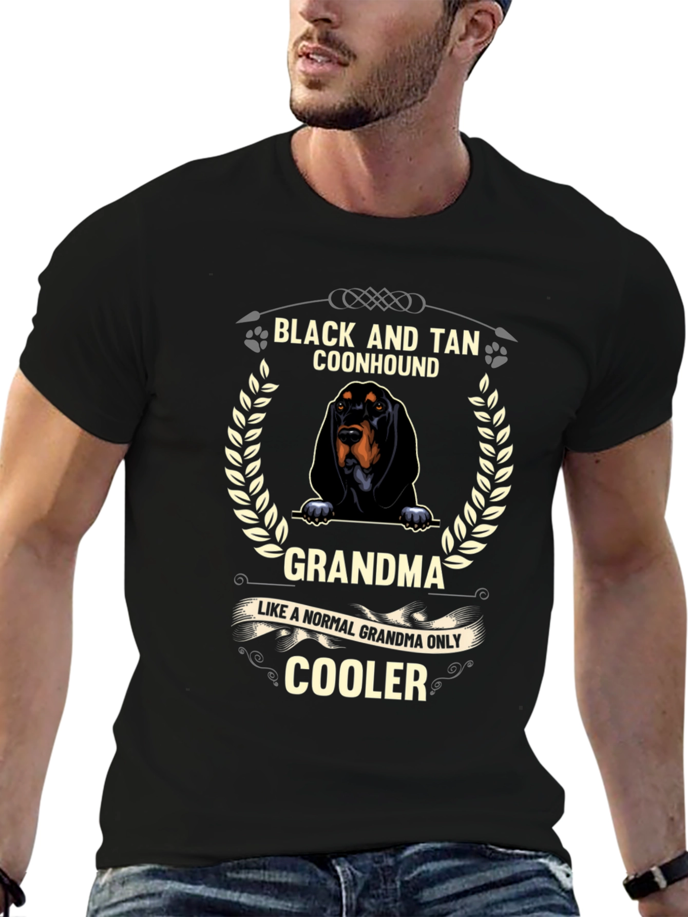 Black and Tan Coonhound Grandma T-Shirt