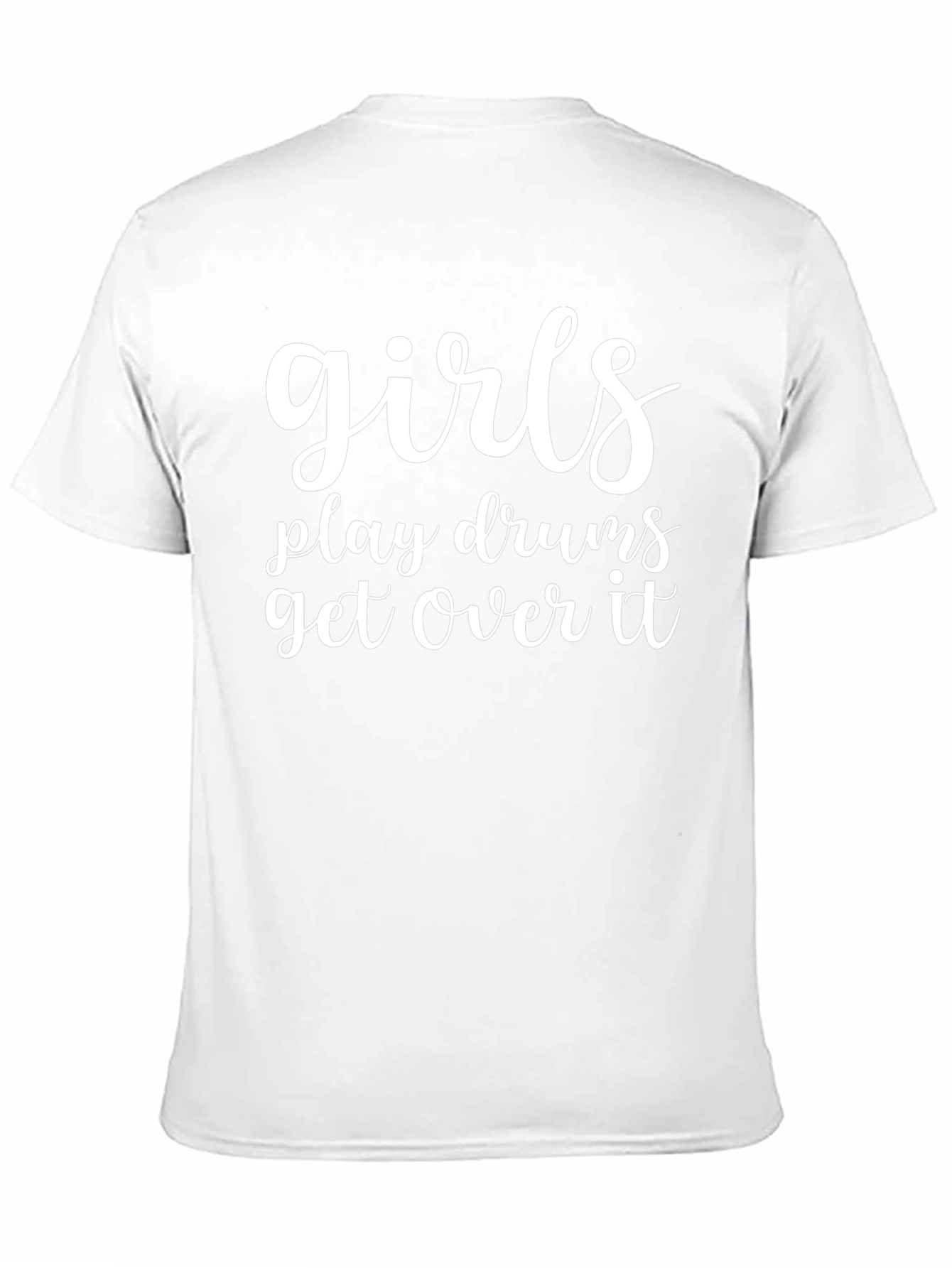 Girls Play Drums T-Shirt - Black Crew Neck Tee