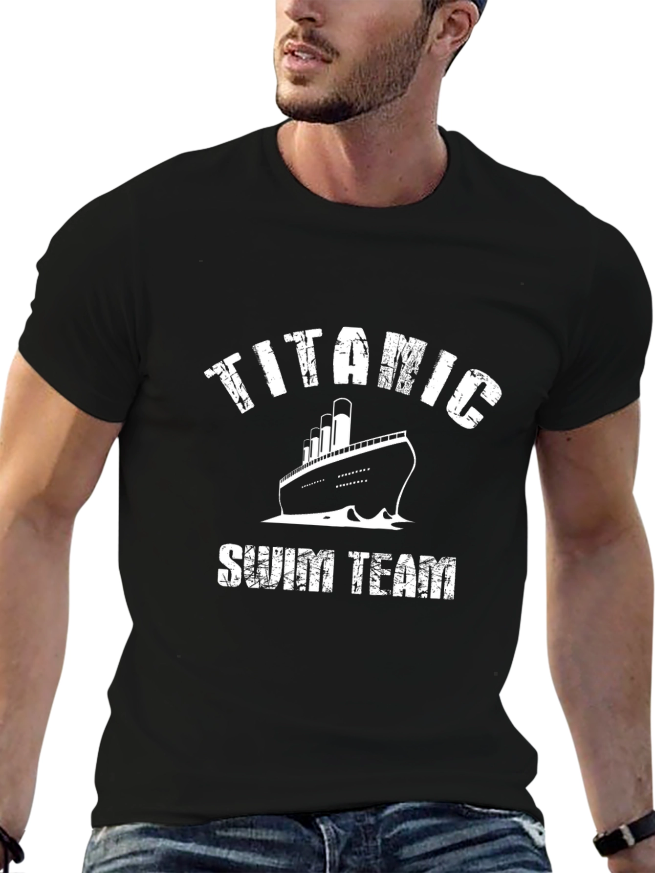 Titanic Swim Team T-Shirt - Black Graphic Tee