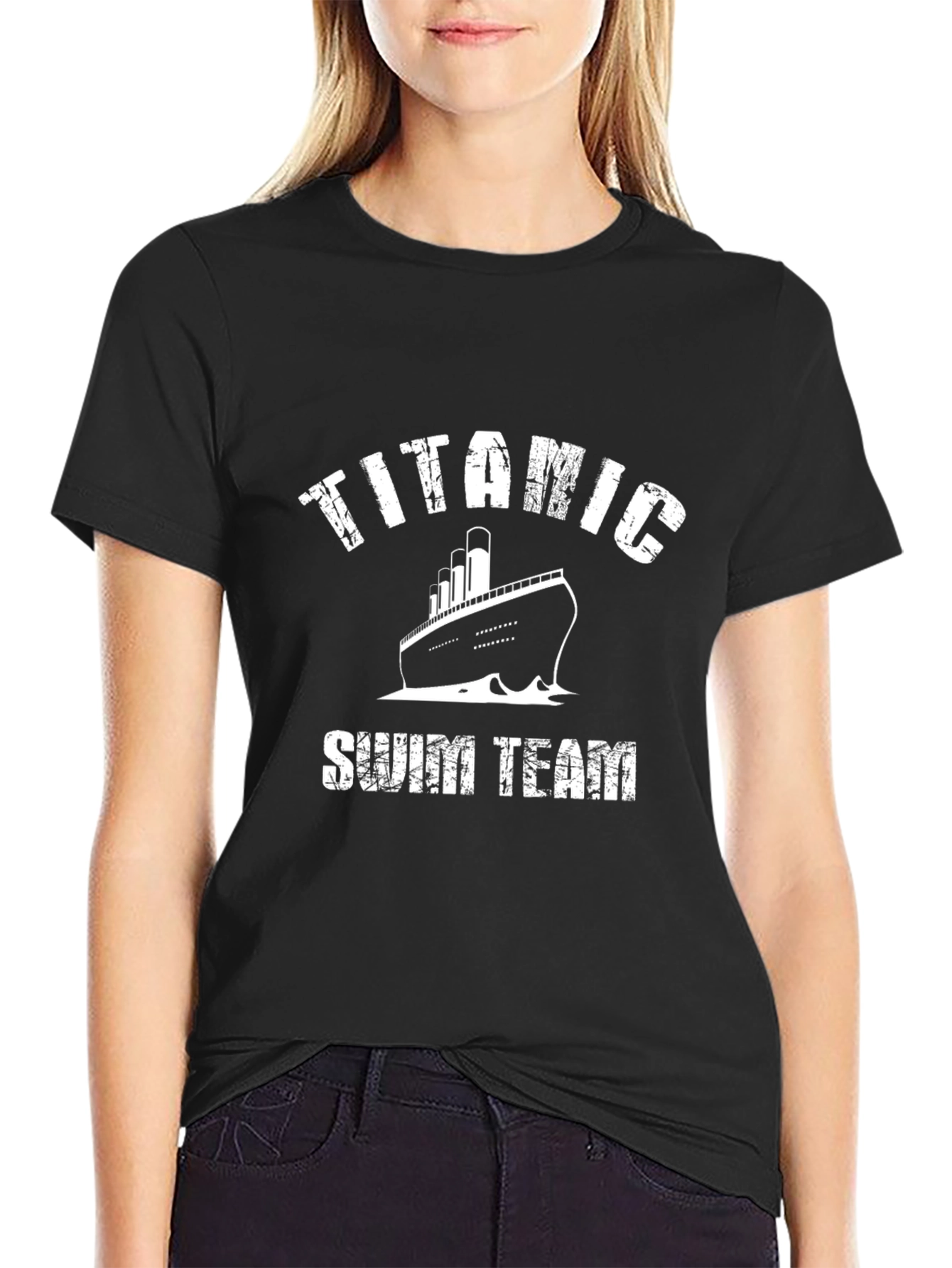Titanic Swim Team T-Shirt - Black Graphic Tee