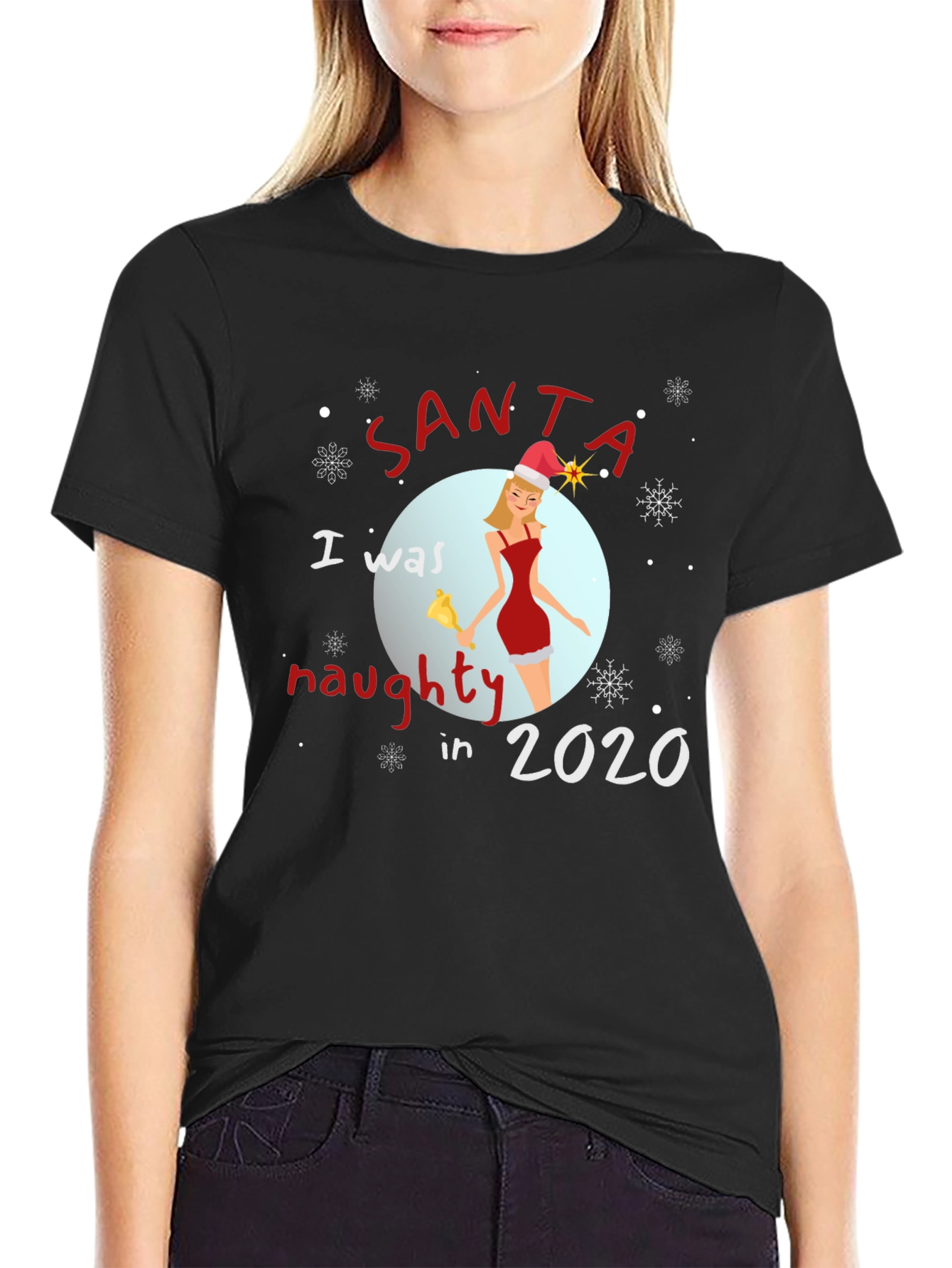 Santa Naughty in 2020 T-Shirt Christmas Tee