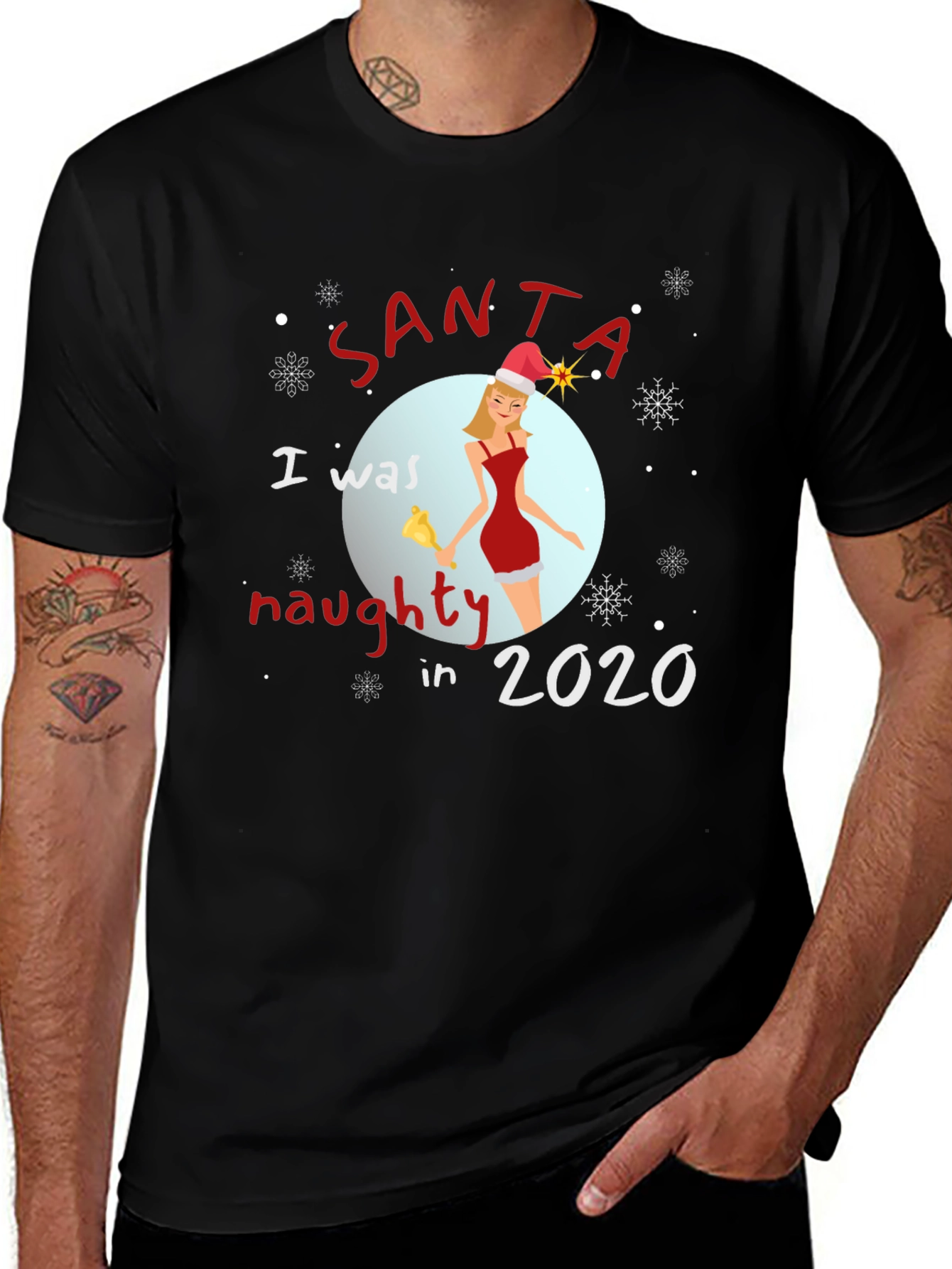 Santa Naughty in 2020 T-Shirt Christmas Tee