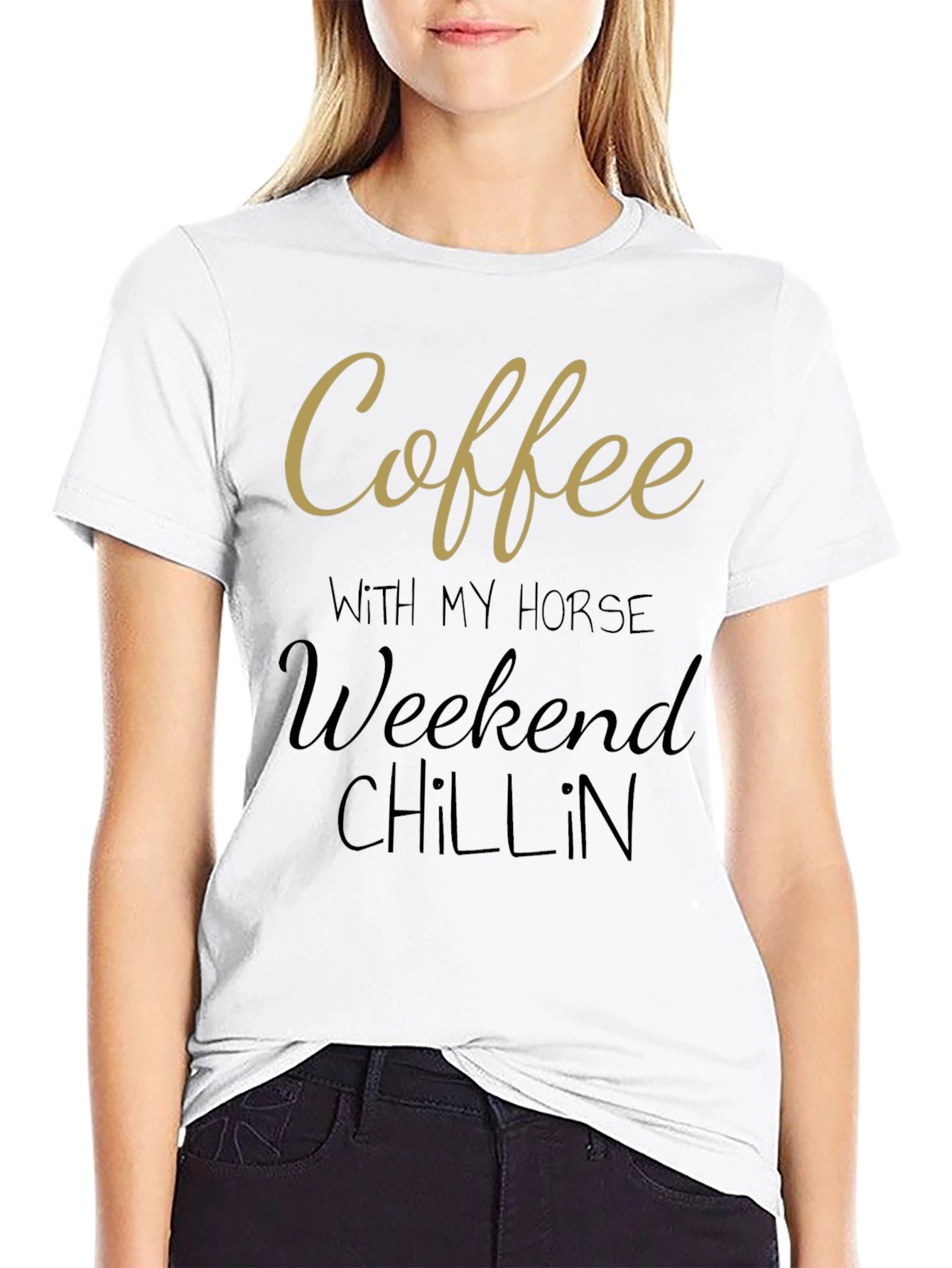 Coffee with My Horse Weekend Chillin Black T-Shirt