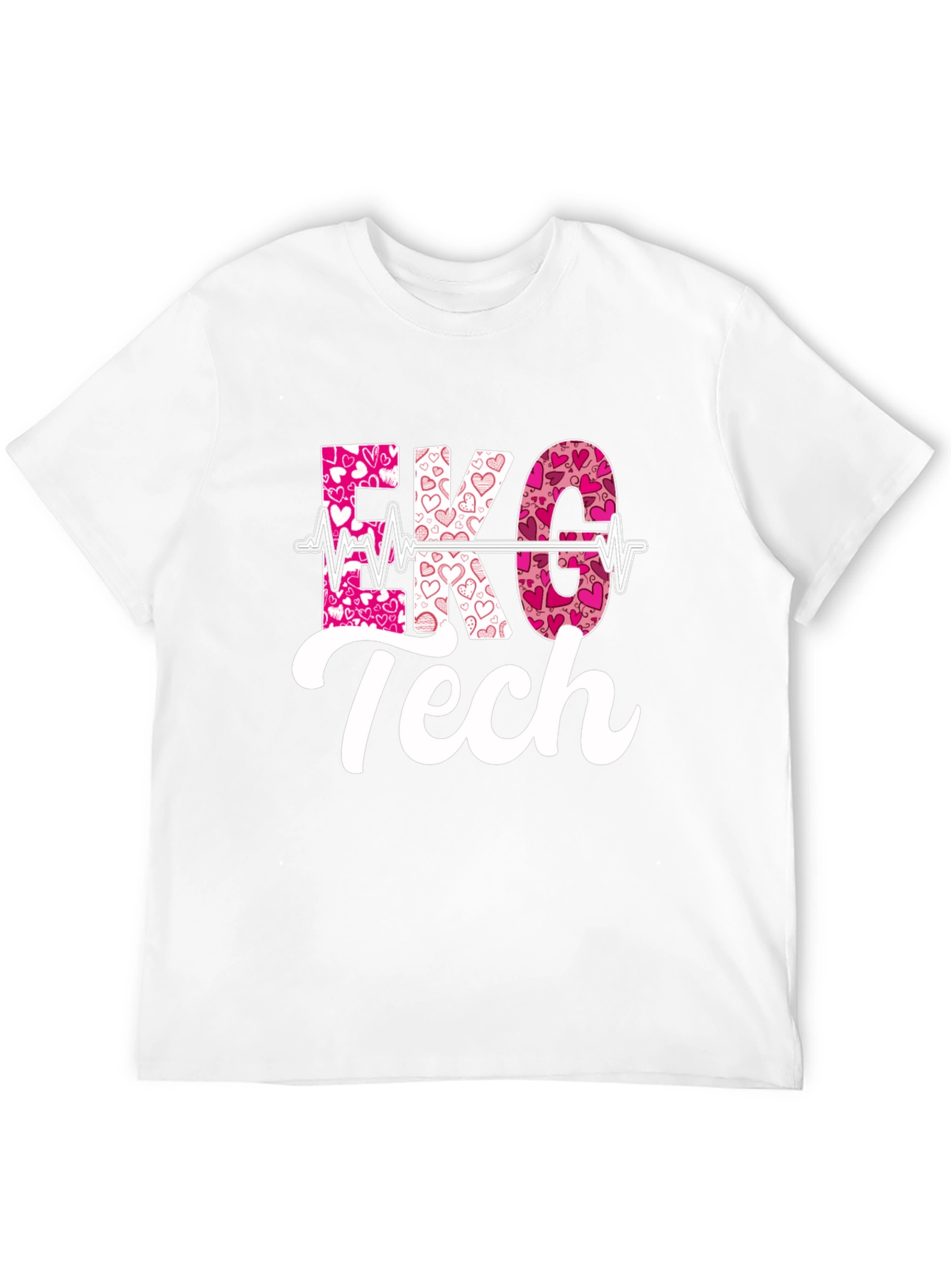 EKG Tech Heartbeat Valentines Day T-Shirt