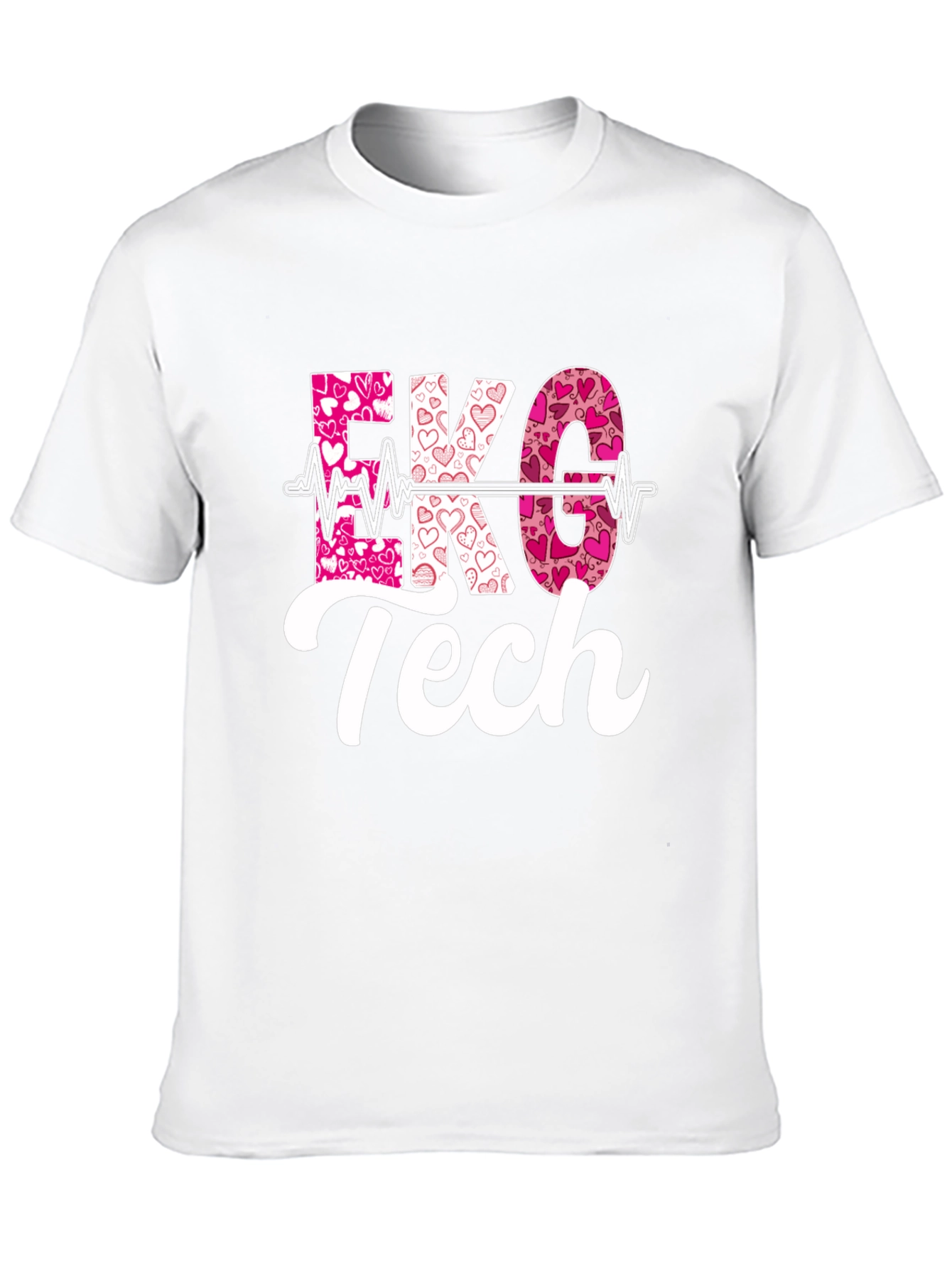 EKG Tech Heartbeat Valentines Day T-Shirt
